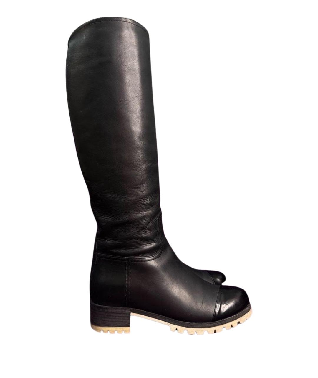 MIU MIU Черные кожаные сапоги, фото 1
