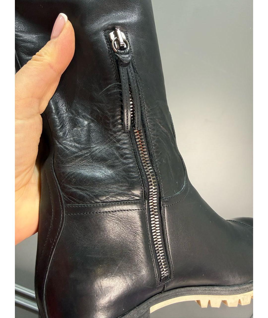 MIU MIU Черные кожаные сапоги, фото 5