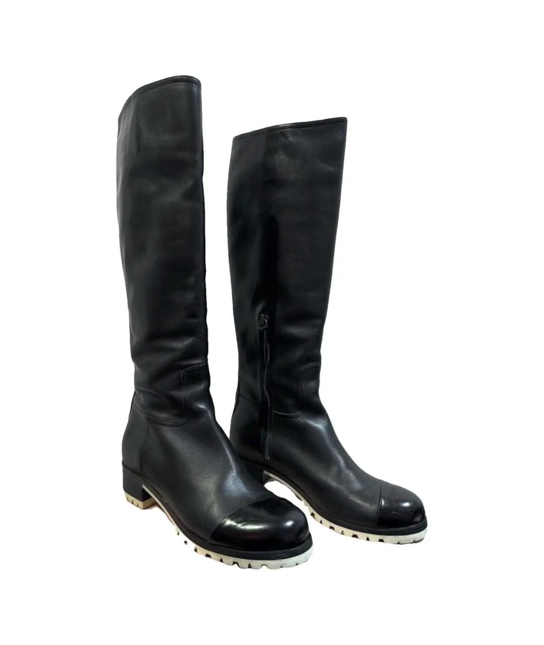 MIU MIU Черные кожаные сапоги, фото 2