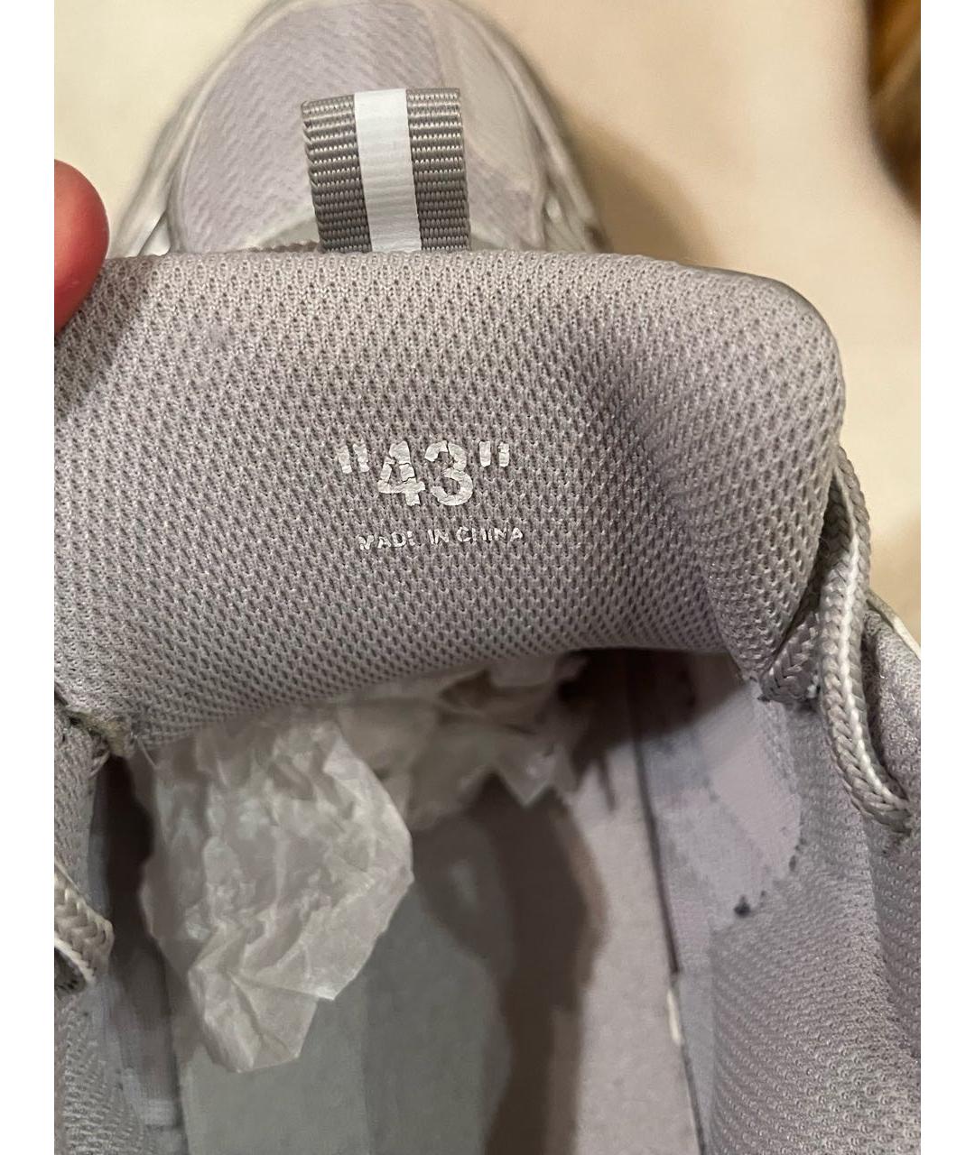 OFF-WHITE Серые текстильные низкие кроссовки / кеды, фото 6