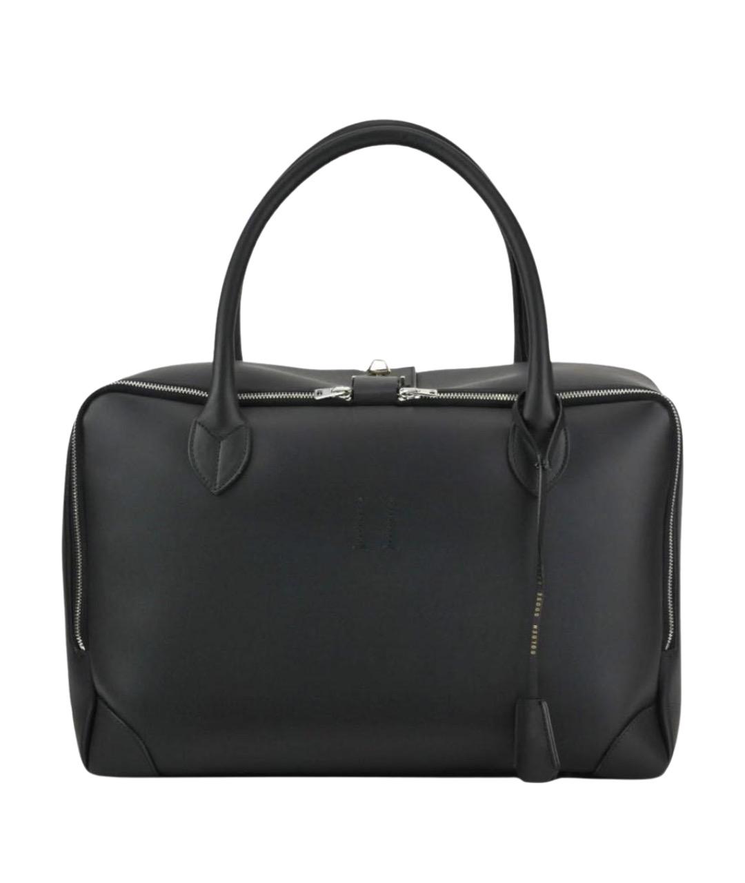 GOLDEN GOOSE DELUXE BRAND Черная кожаная сумка с короткими ручками, фото 1