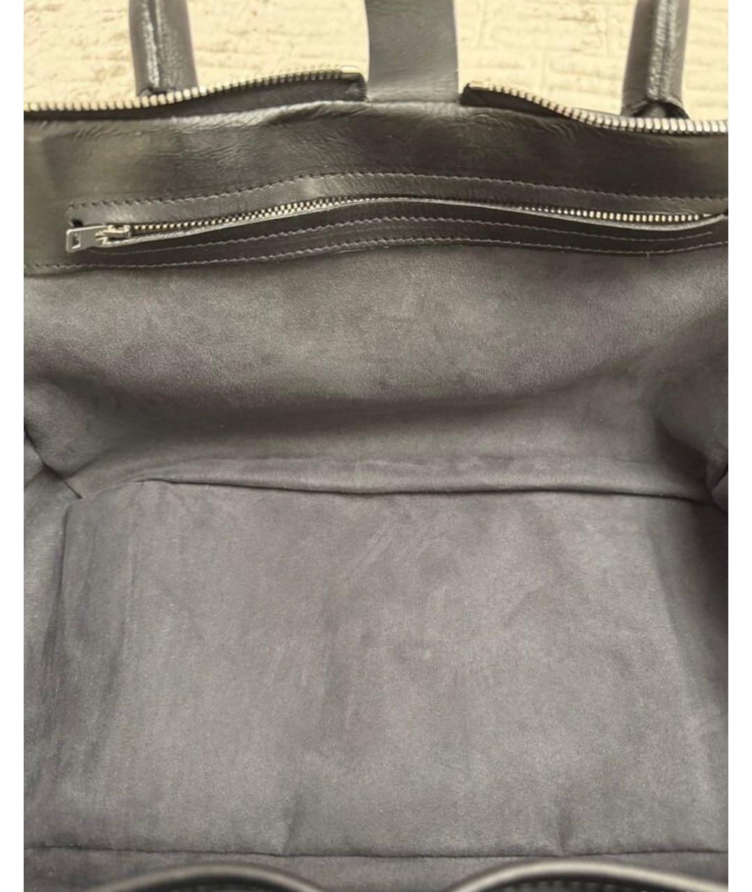 GOLDEN GOOSE DELUXE BRAND Черная кожаная сумка с короткими ручками, фото 8