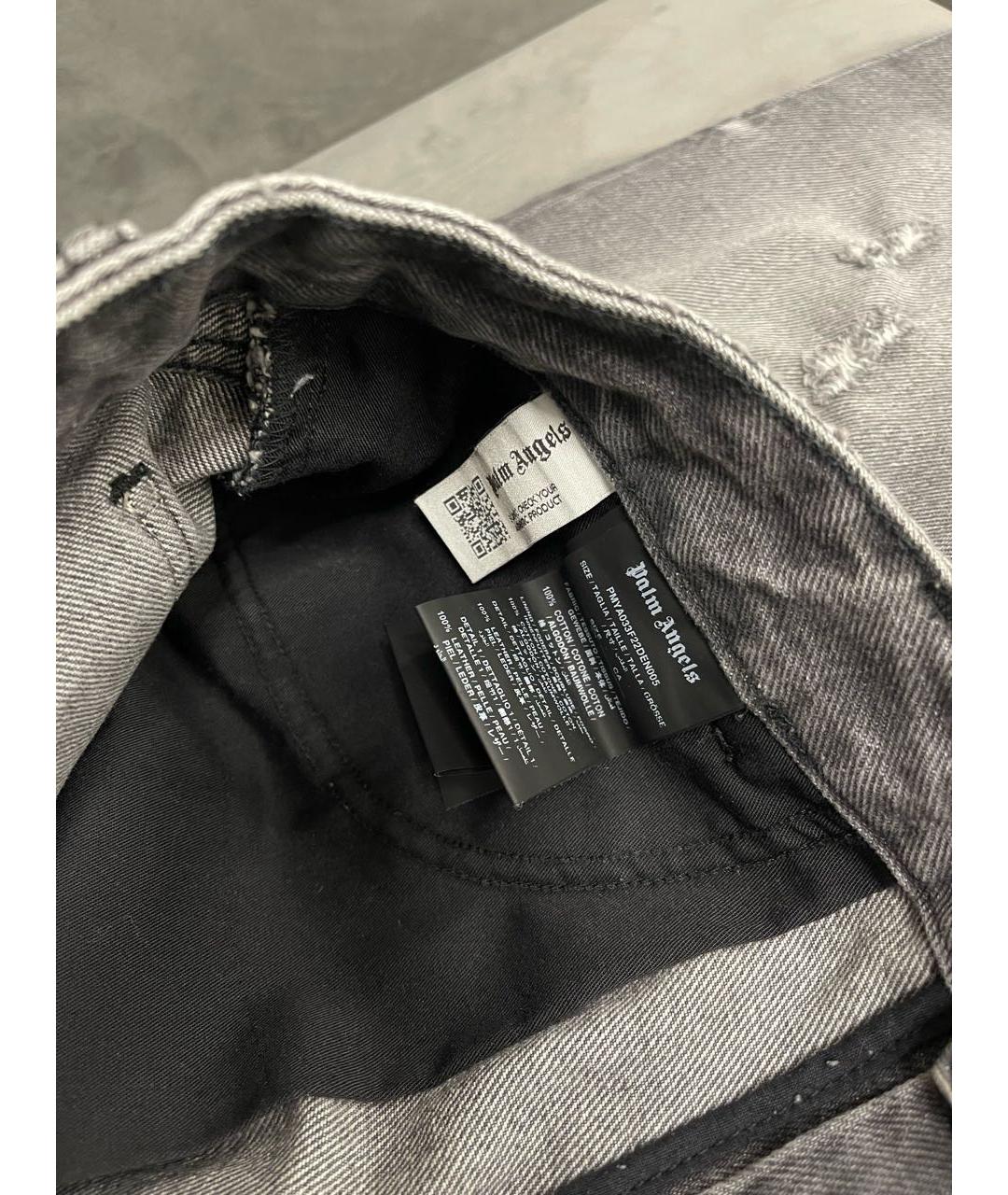 PALM ANGELS Черные хлопковые прямые джинсы, фото 5