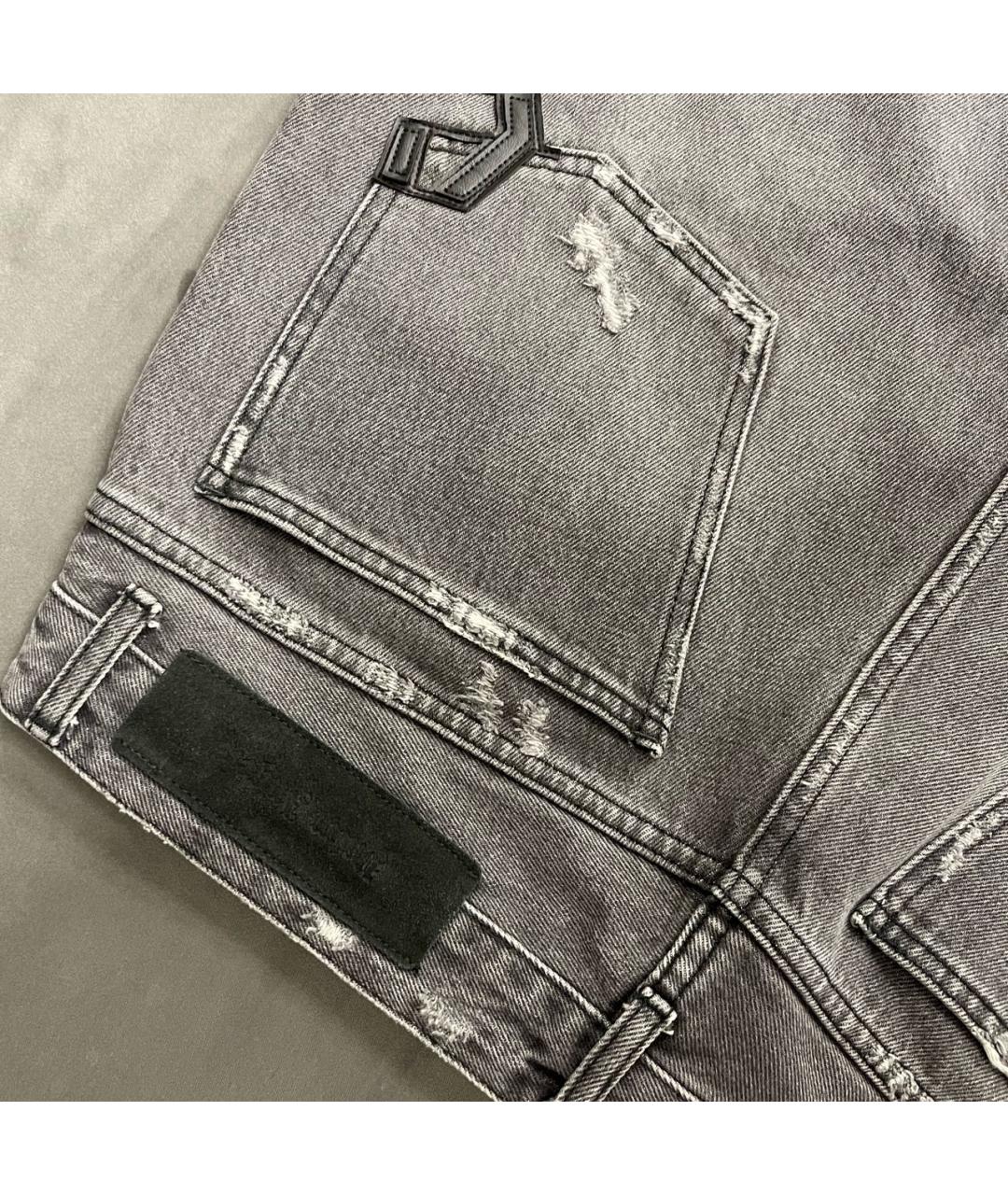 PALM ANGELS Черные хлопковые прямые джинсы, фото 4