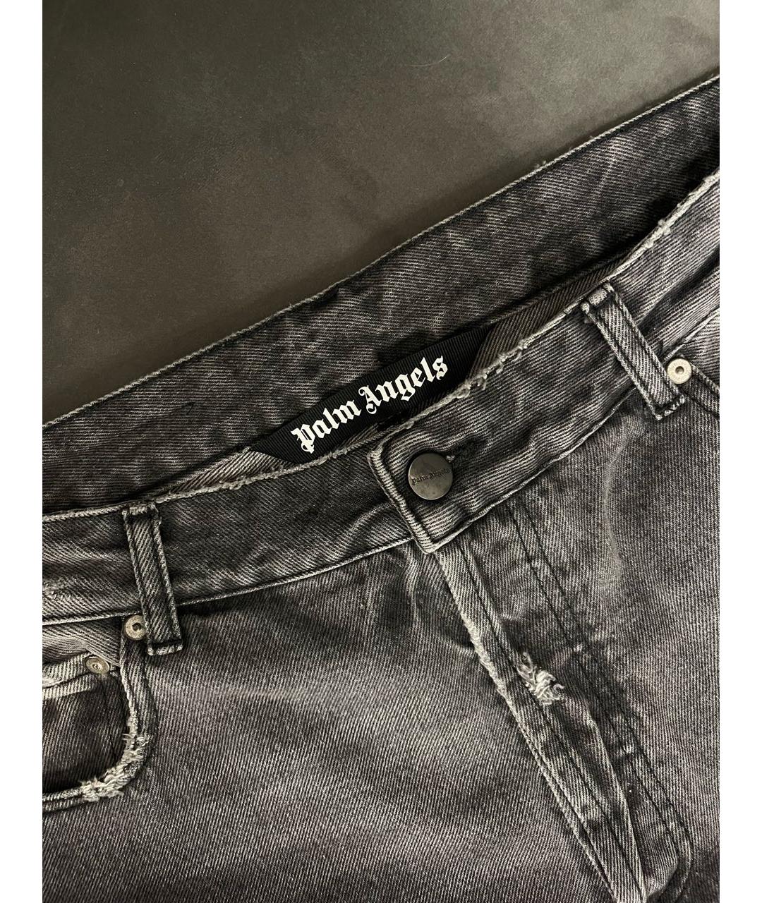 PALM ANGELS Черные хлопковые прямые джинсы, фото 3