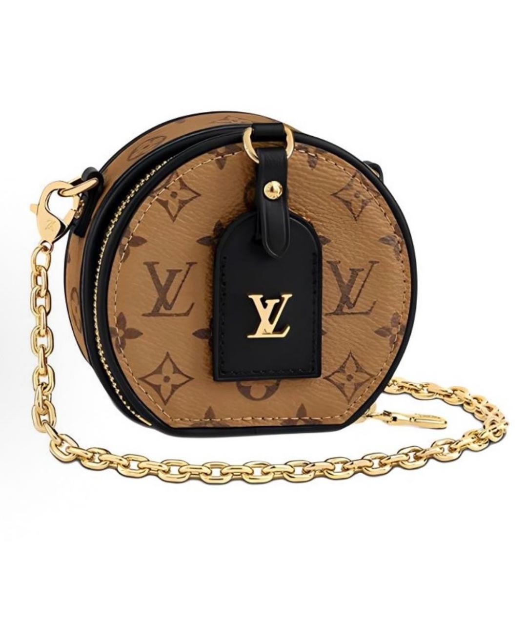 LOUIS VUITTON Коричневая кожаная сумка через плечо, фото 3