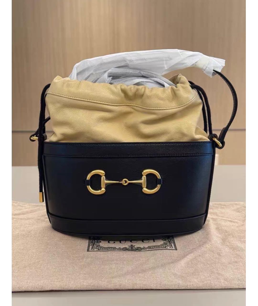 GUCCI Черная кожаная сумка через плечо, фото 2