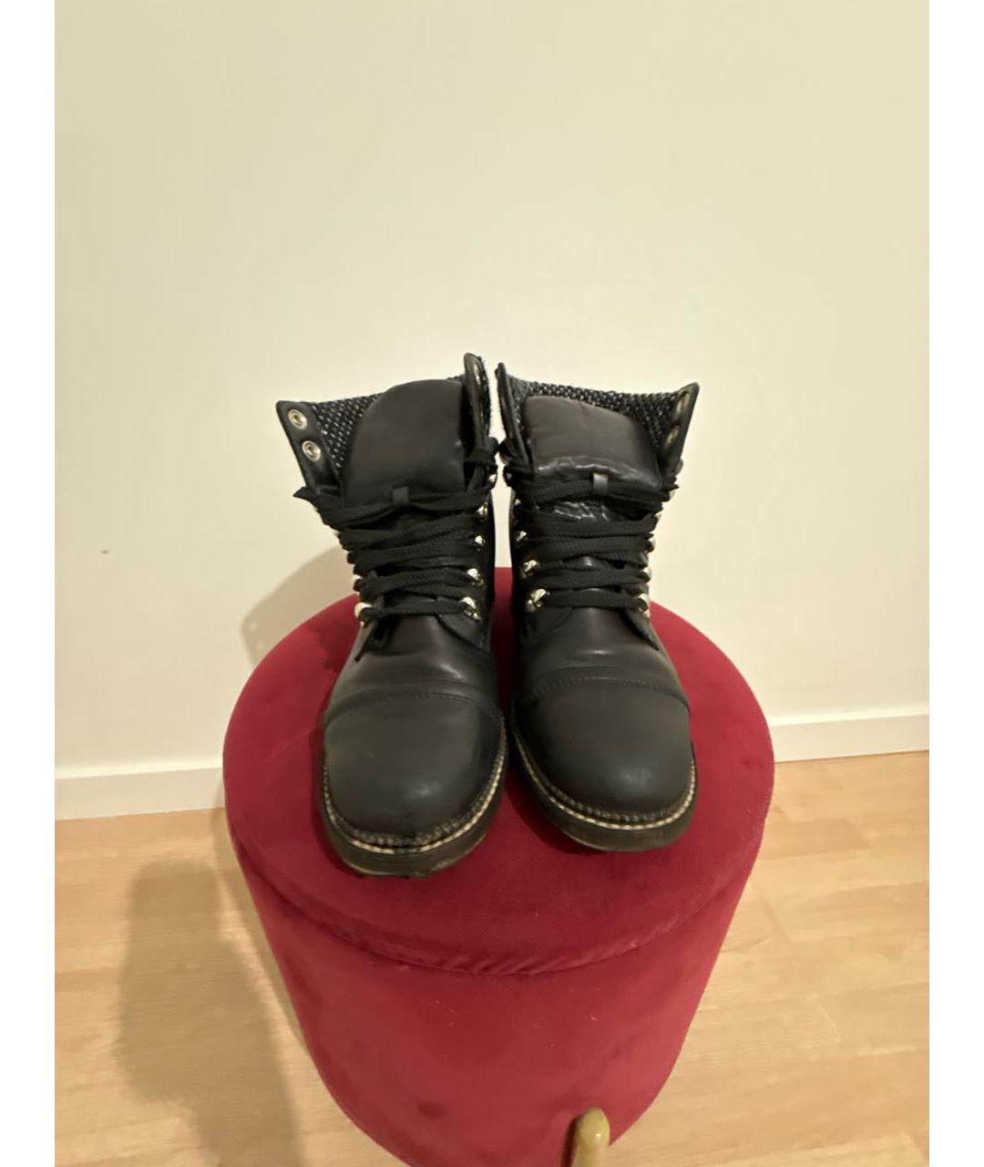 CHANEL Черные кожаные ботинки, фото 2