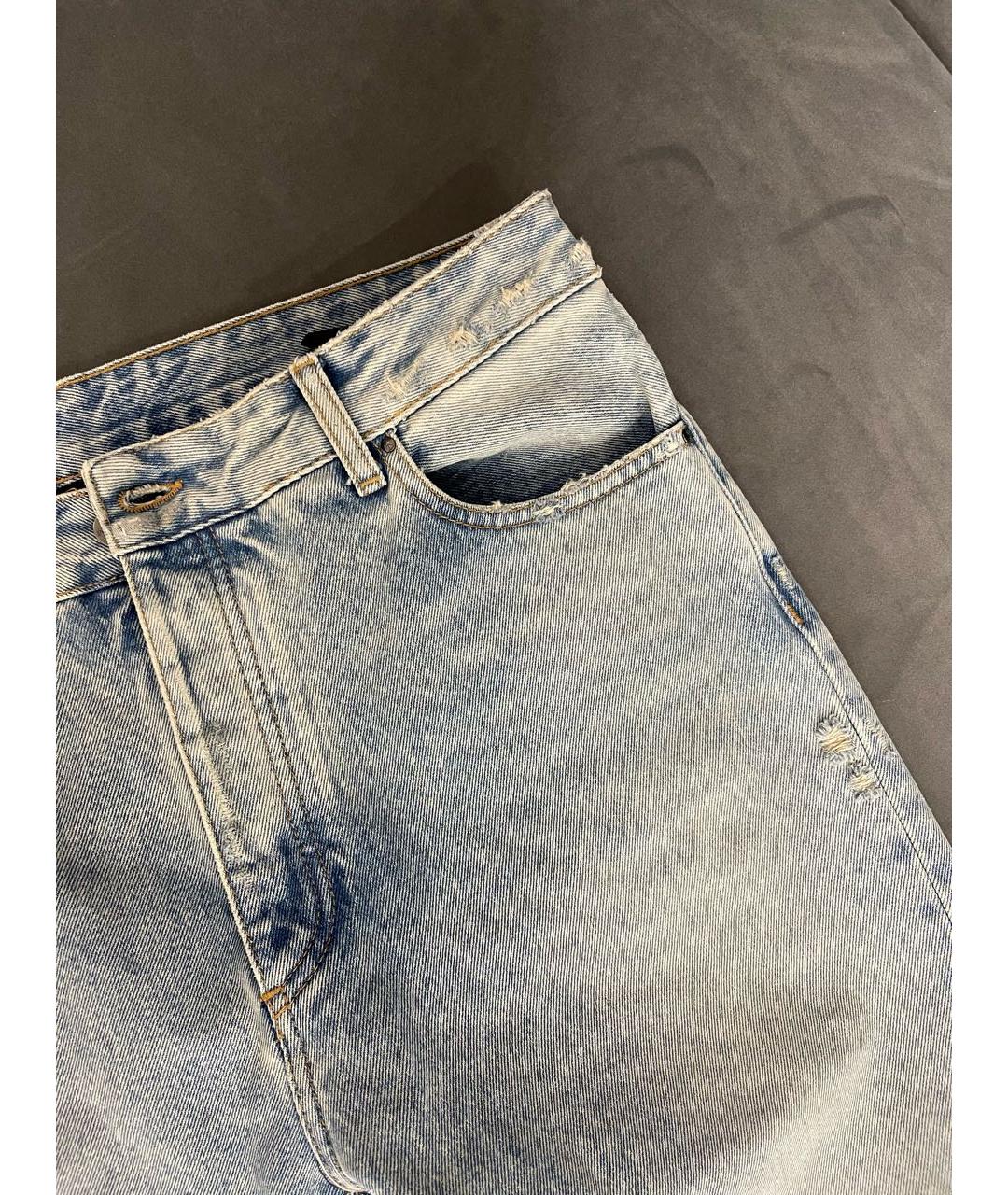 PALM ANGELS Голубые хлопковые прямые джинсы, фото 8