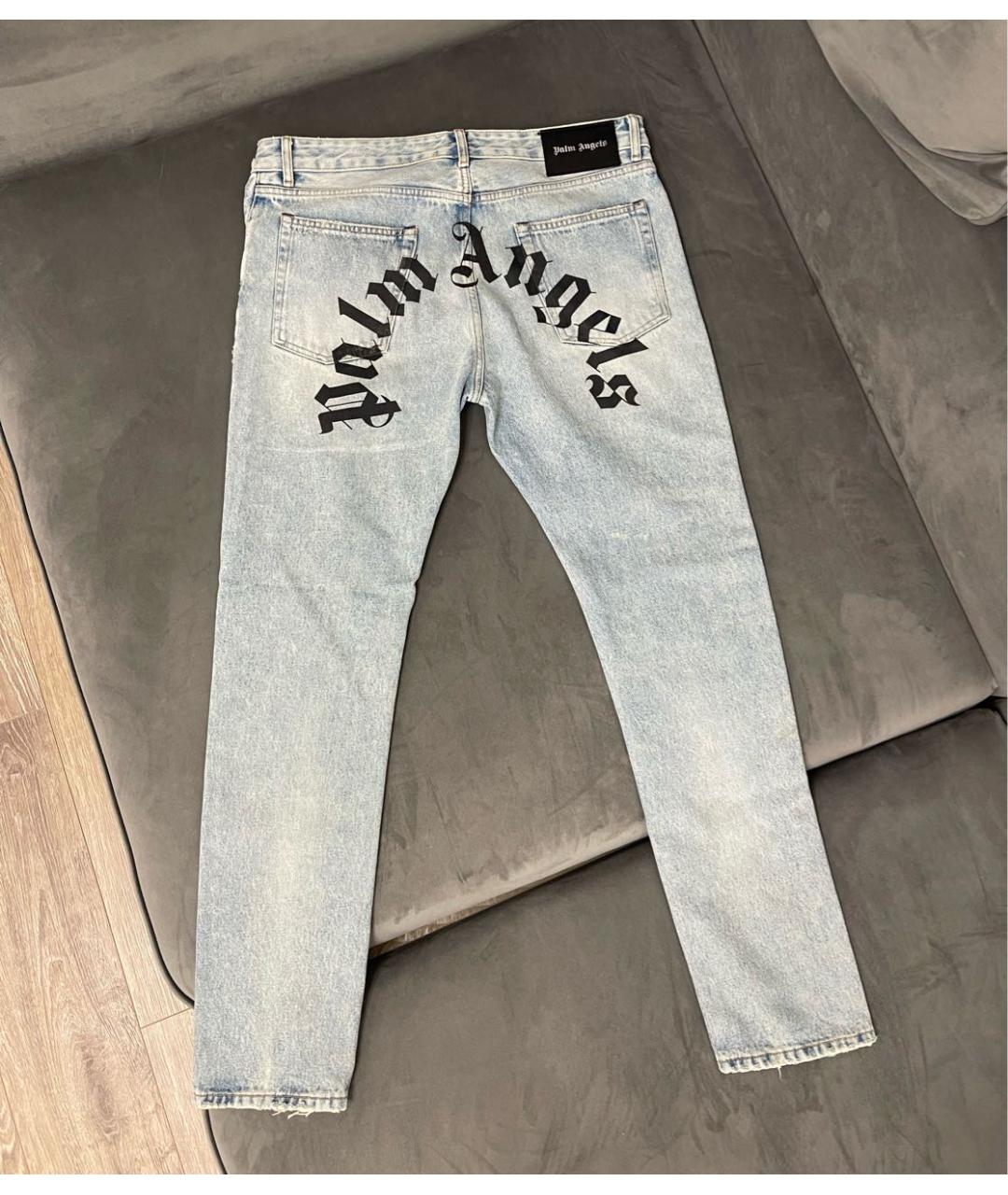 PALM ANGELS Голубые хлопковые прямые джинсы, фото 2