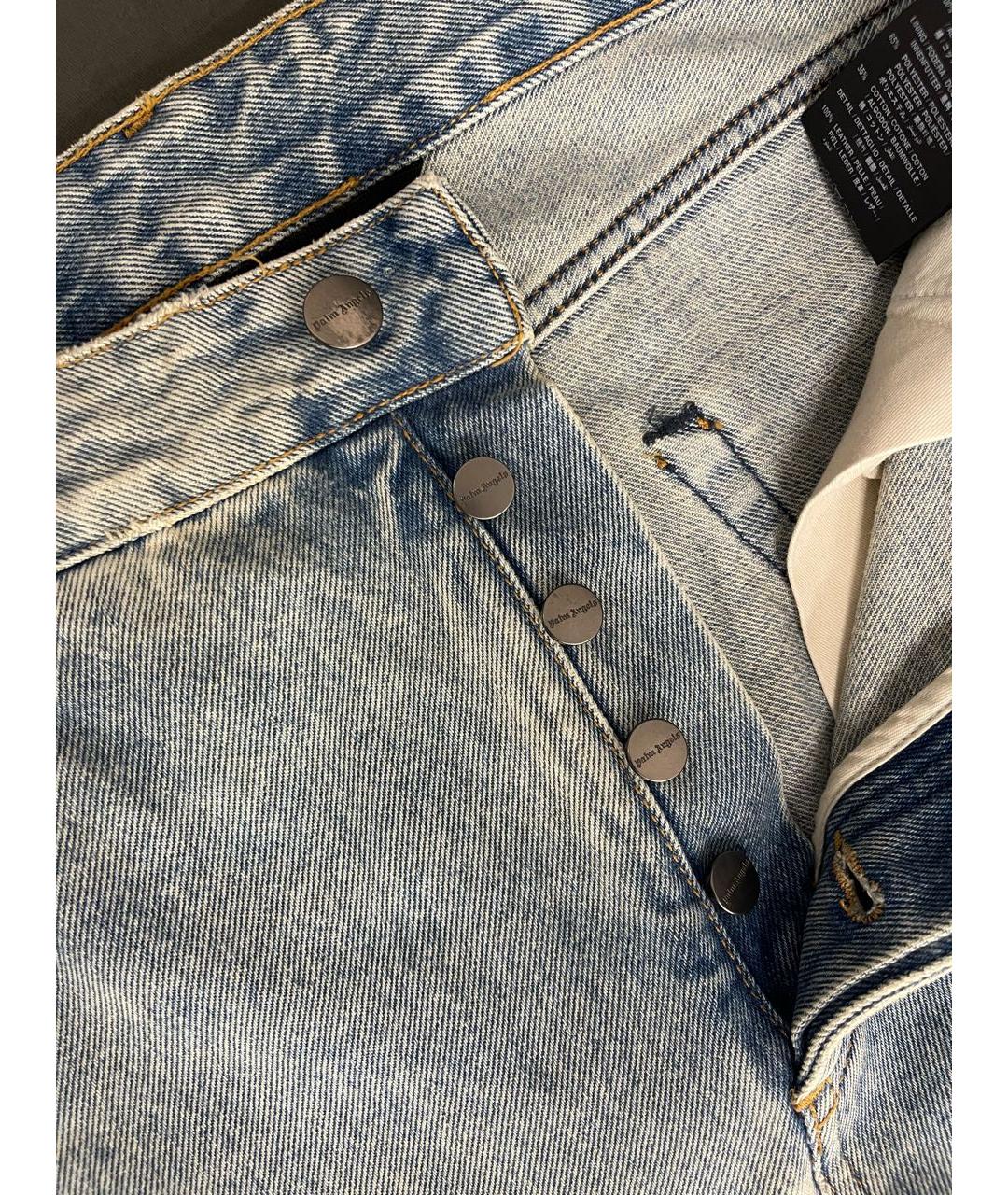 PALM ANGELS Голубые хлопковые прямые джинсы, фото 7