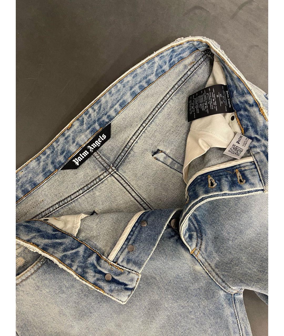 PALM ANGELS Голубые хлопковые прямые джинсы, фото 5