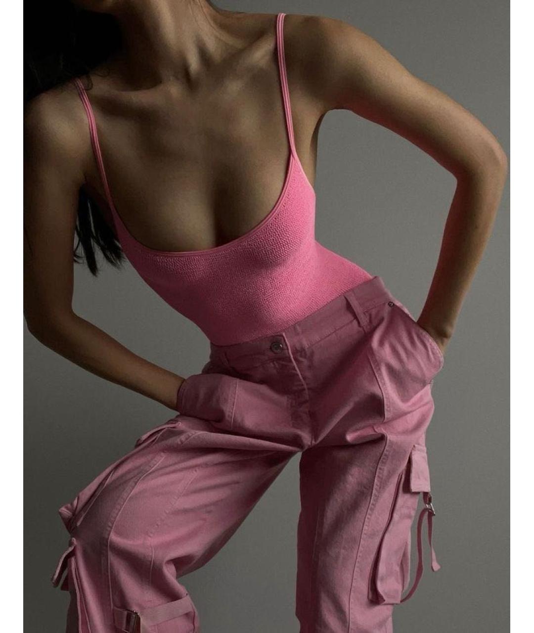 HUNZA G Розовый полиамидовый купальник, фото 6