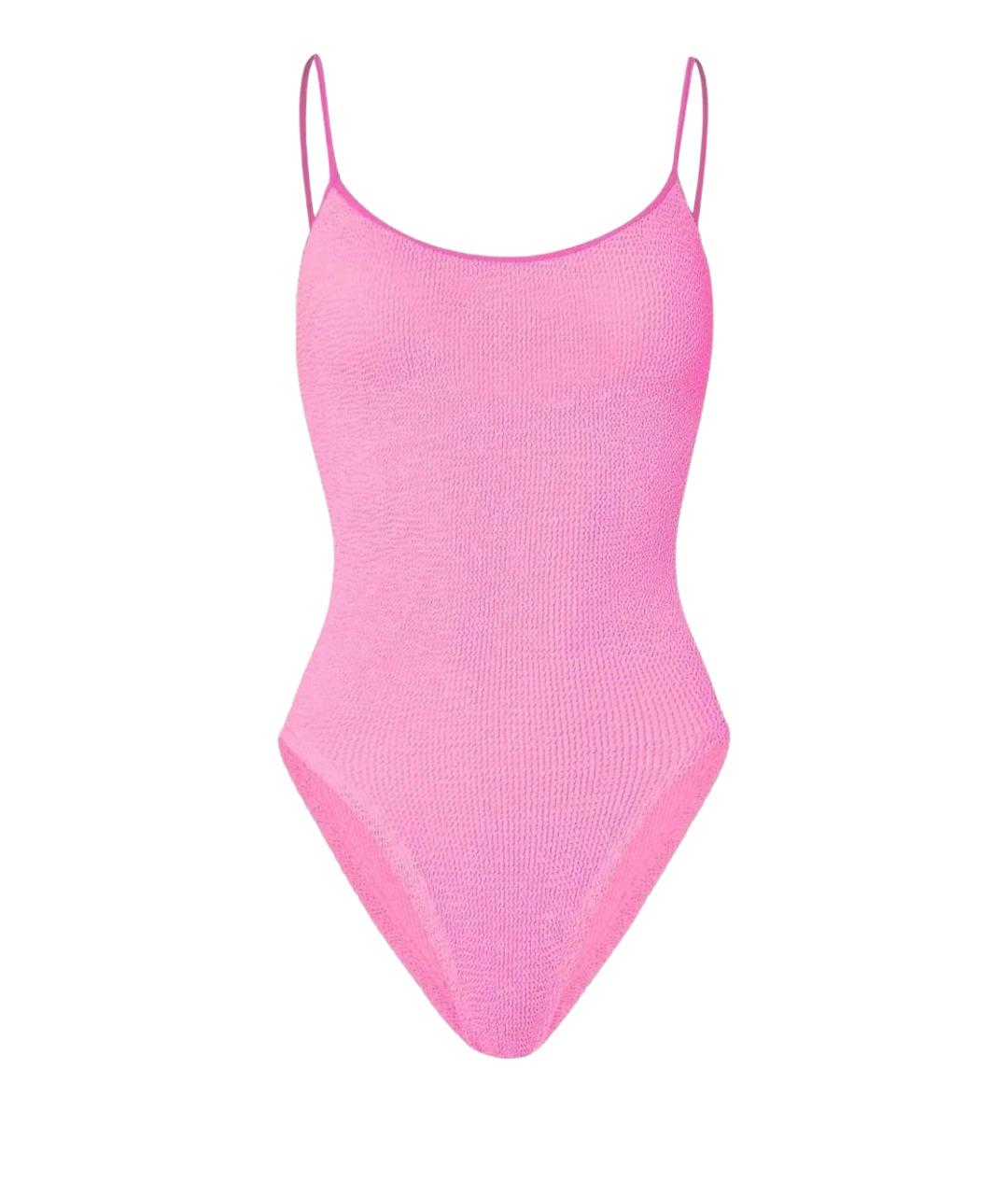 HUNZA G Розовый полиамидовый купальник, фото 1