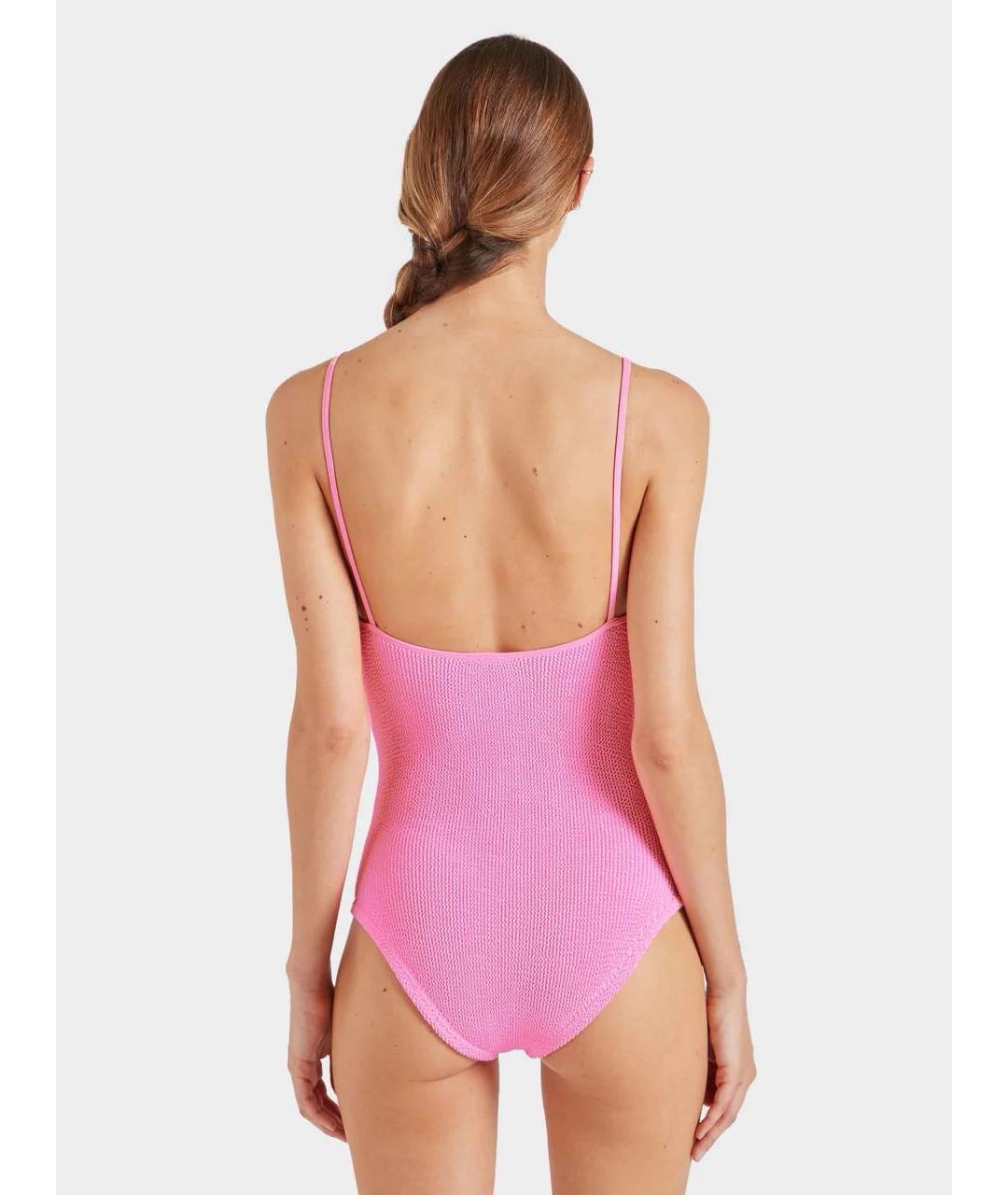 HUNZA G Розовый полиамидовый купальник, фото 2