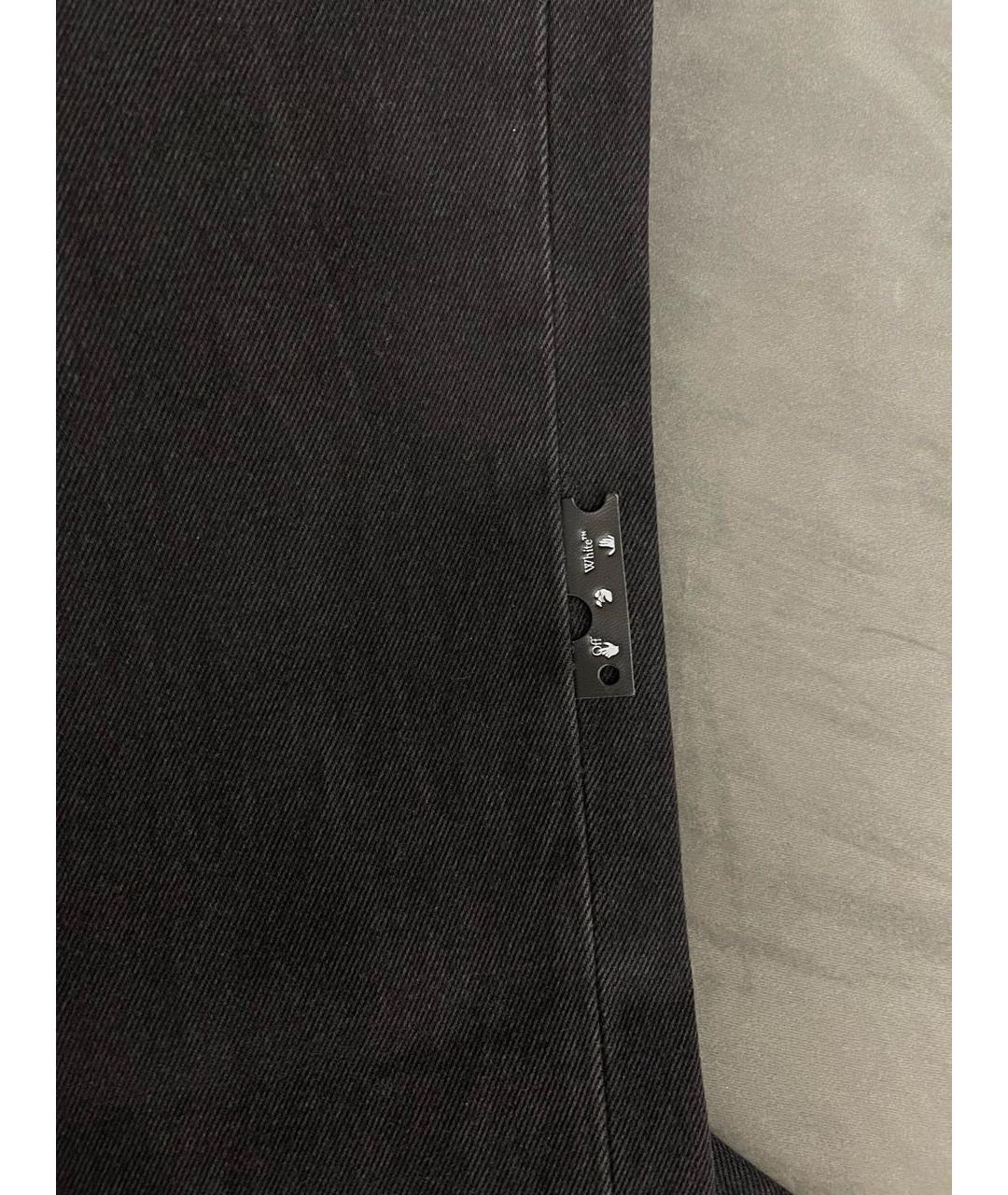 OFF-WHITE Черные хлопковые прямые джинсы, фото 5