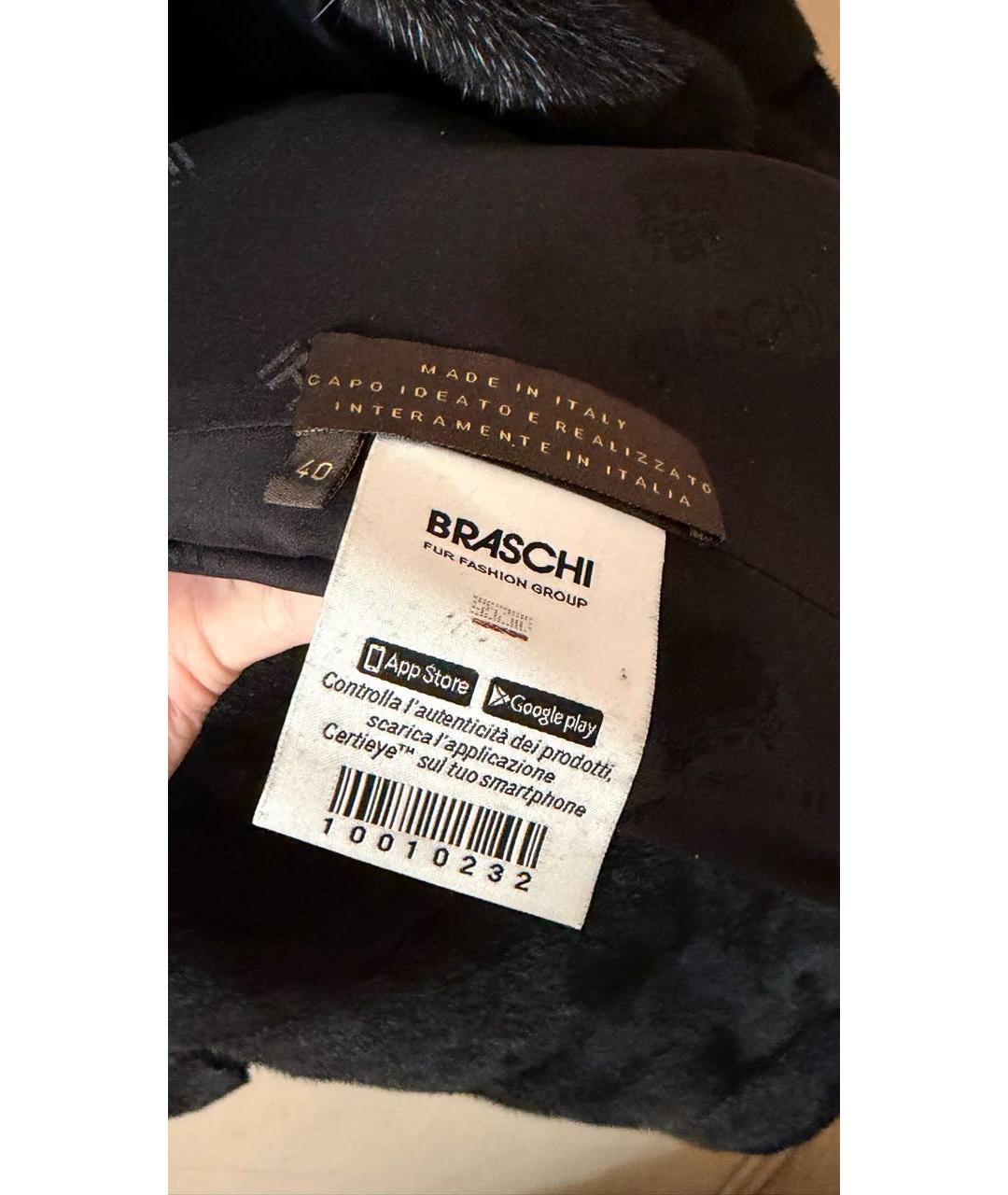 BRASCHI Черная меховая шуба, фото 7