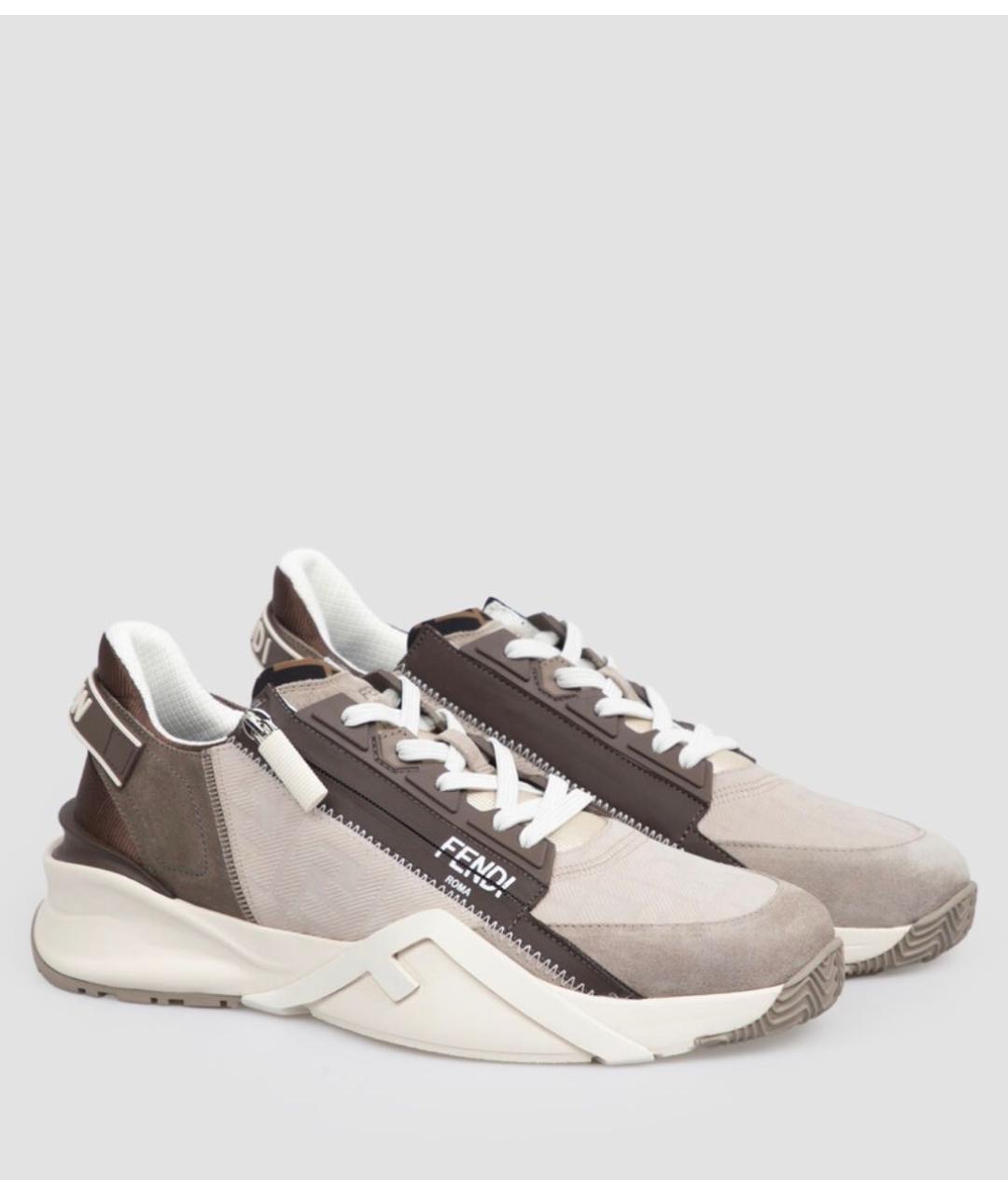 FENDI Бежевые низкие кроссовки / кеды, фото 2