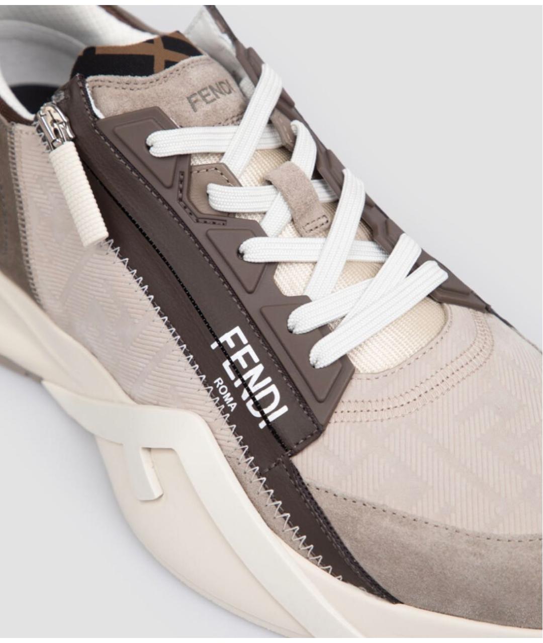 FENDI Бежевые низкие кроссовки / кеды, фото 4