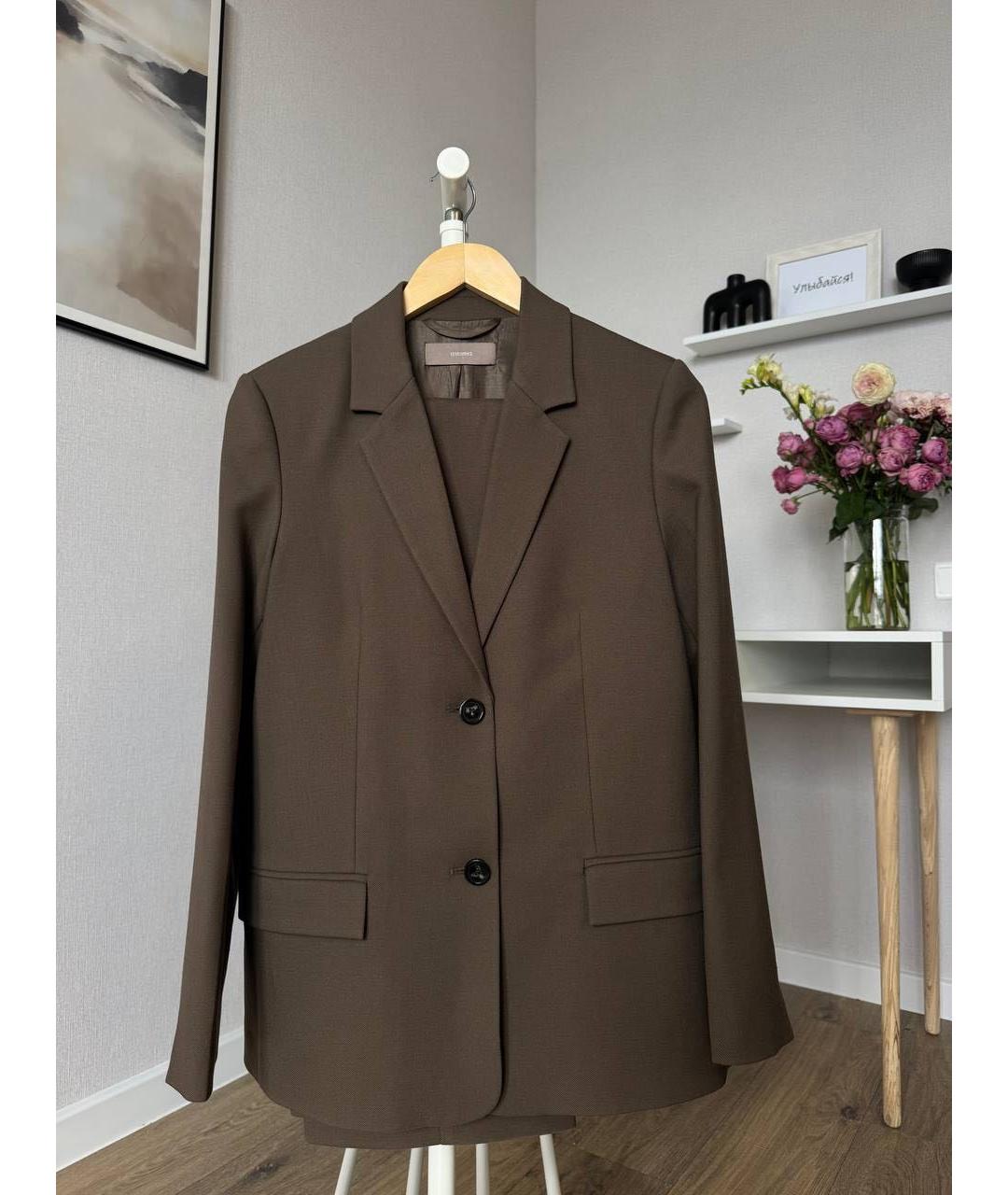 12 STOREEZ Коричневый полиэстеровый костюм с брюками, фото 9