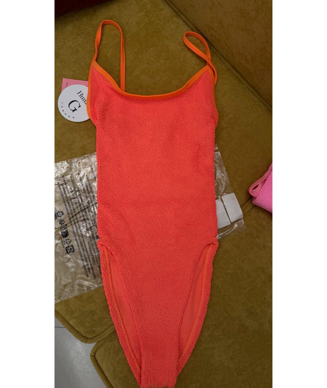 HUNZA G Оранжевый полиамидовый купальник, фото 5