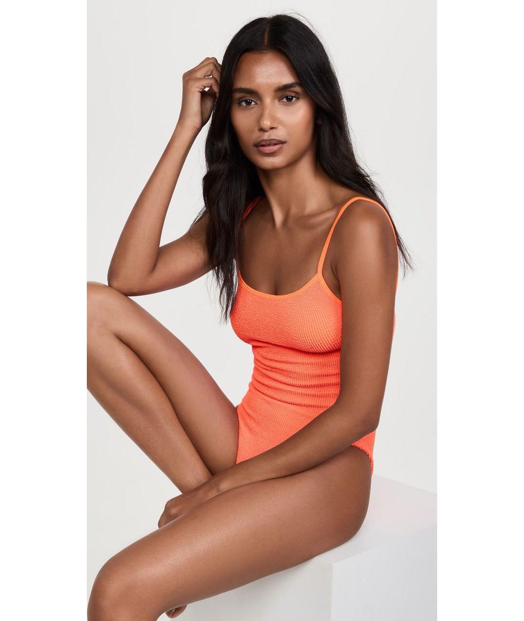 HUNZA G Оранжевый полиамидовый купальник, фото 6