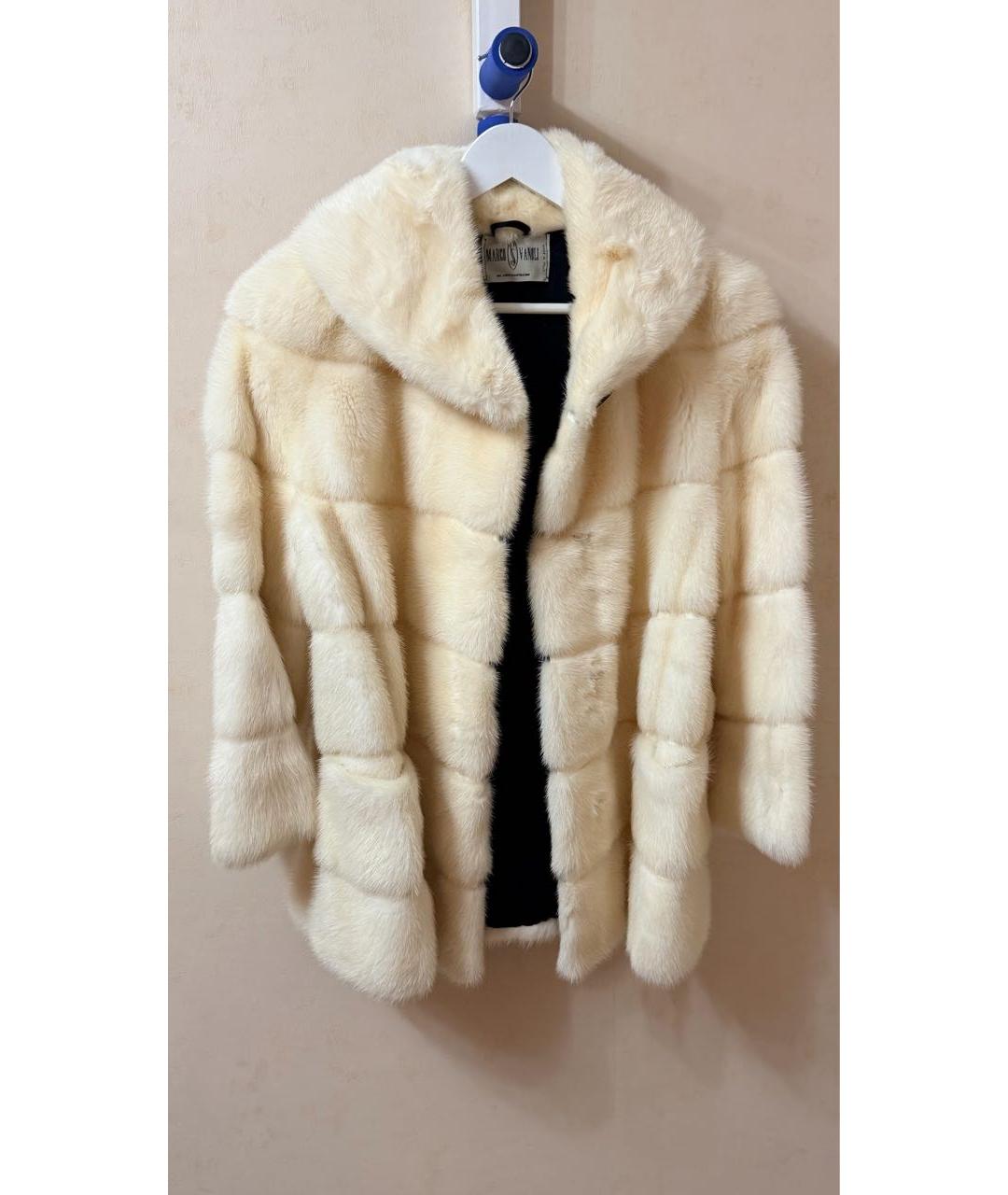 MARCO VANOLI Белая меховая шуба, фото 7