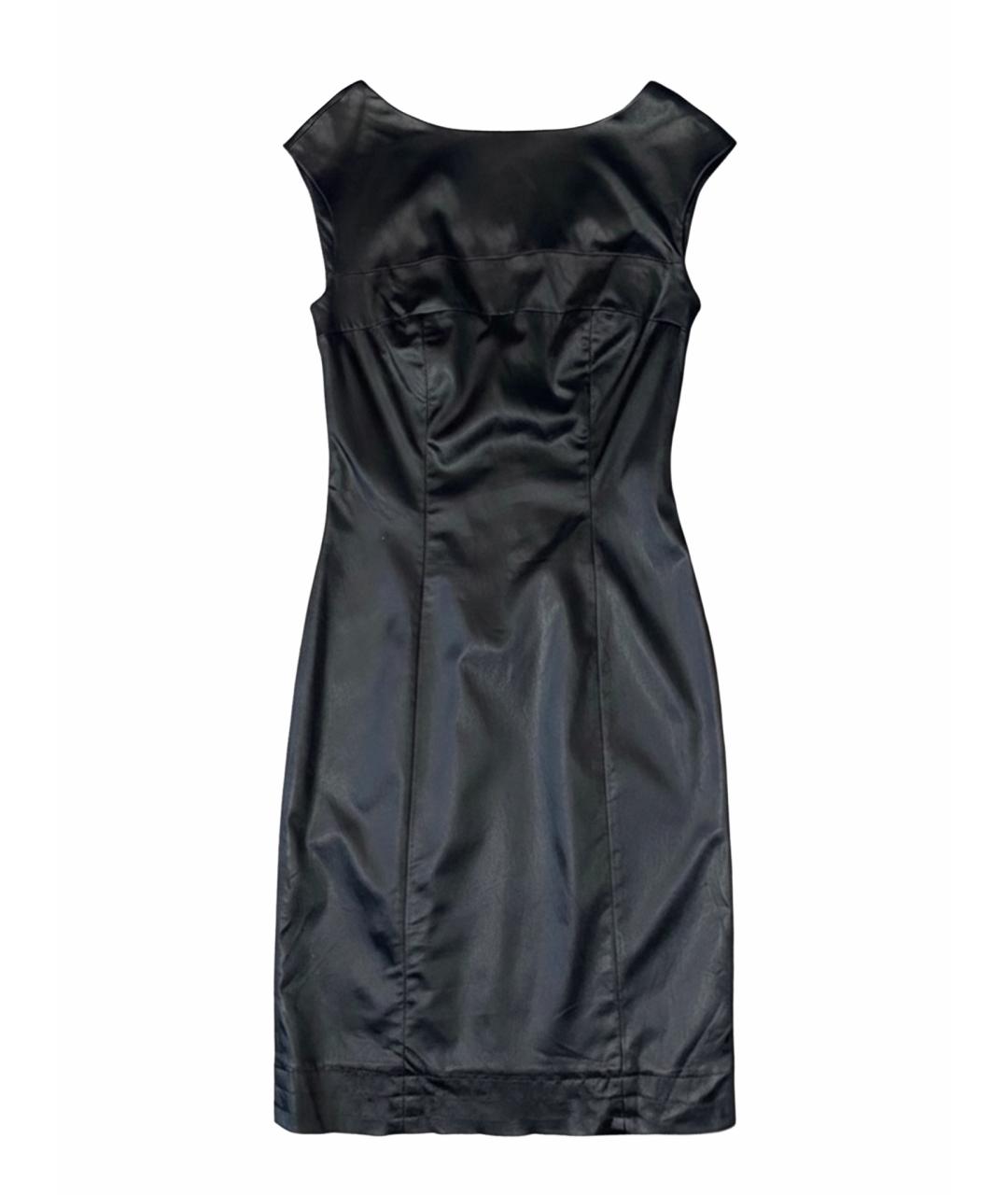 PINKO Черное ацетатное коктейльное платье, фото 1