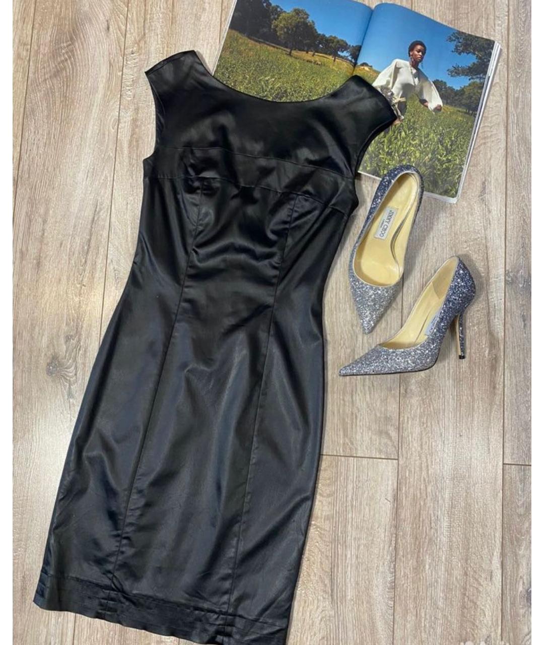 PINKO Черное ацетатное коктейльное платье, фото 3