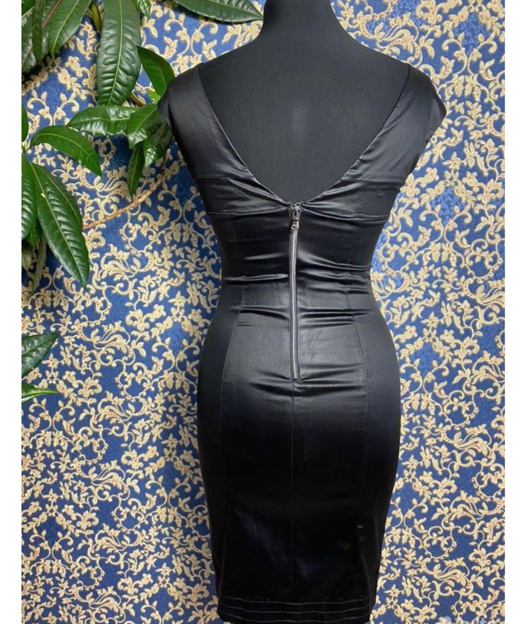 PINKO Черное ацетатное коктейльное платье, фото 2