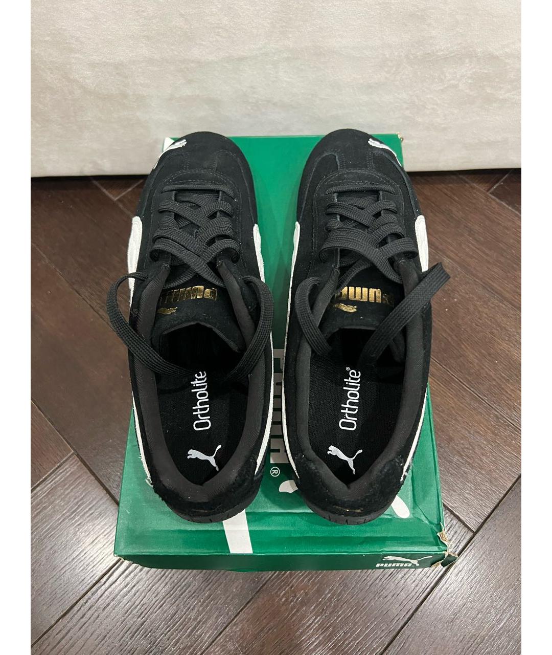 PUMA Черные замшевые низкие кроссовки / кеды, фото 2