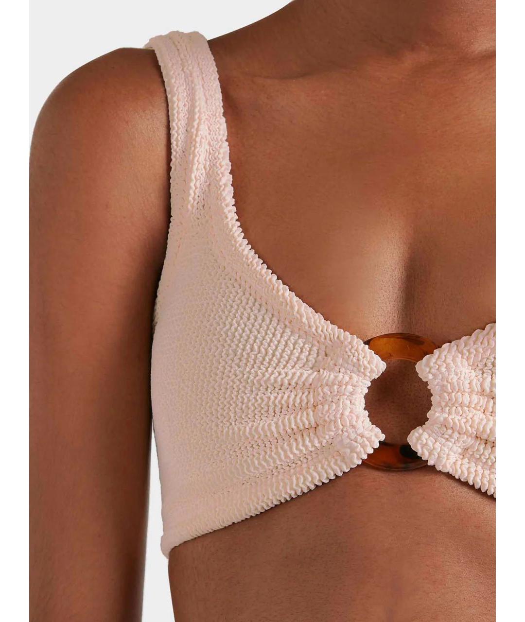 HUNZA G Бежевый полиамидовый купальник, фото 6