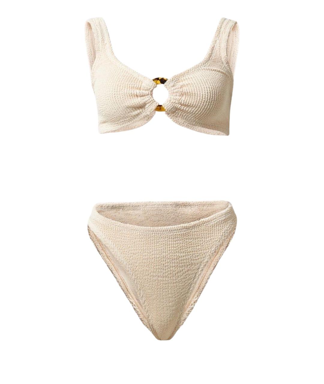 HUNZA G Бежевый полиамидовый купальник, фото 1