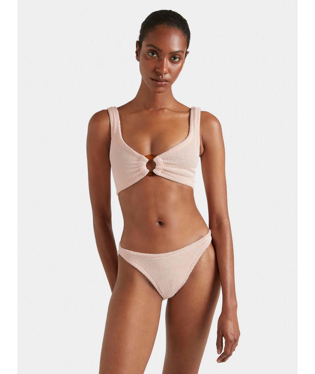 HUNZA G Бежевый полиамидовый купальник, фото 5