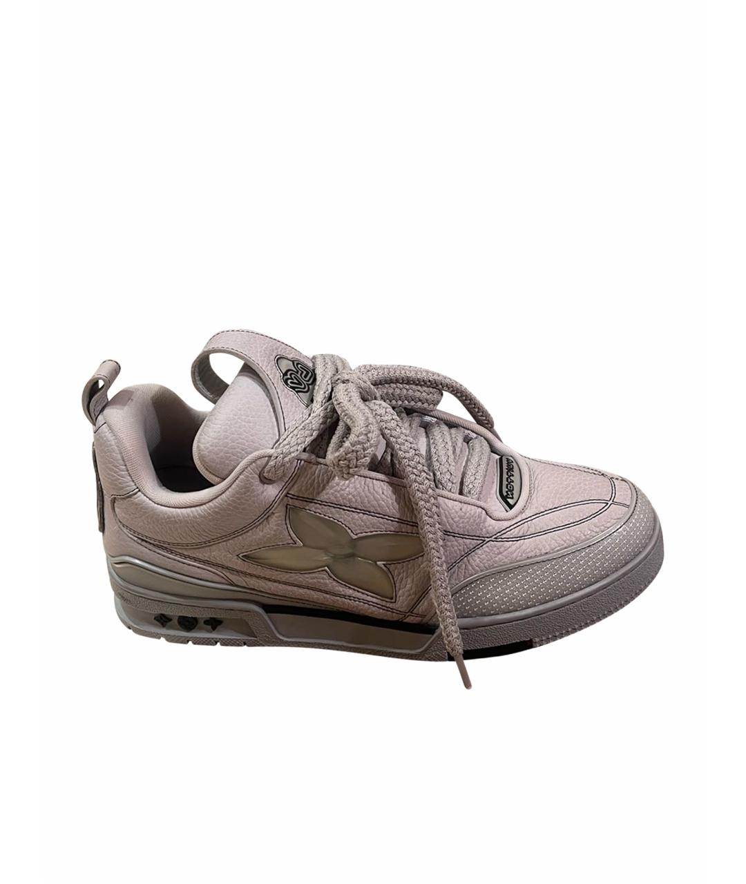 LOUIS VUITTON Серые кожаные низкие кроссовки / кеды, фото 7