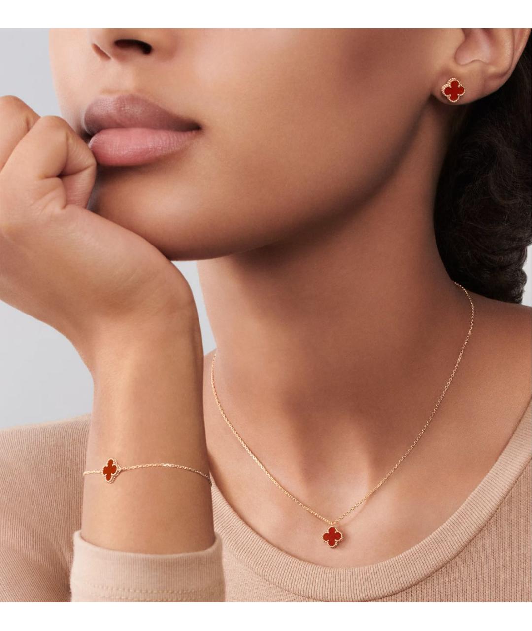 VAN CLEEF & ARPELS Бордовый браслет из желтого золота, фото 3