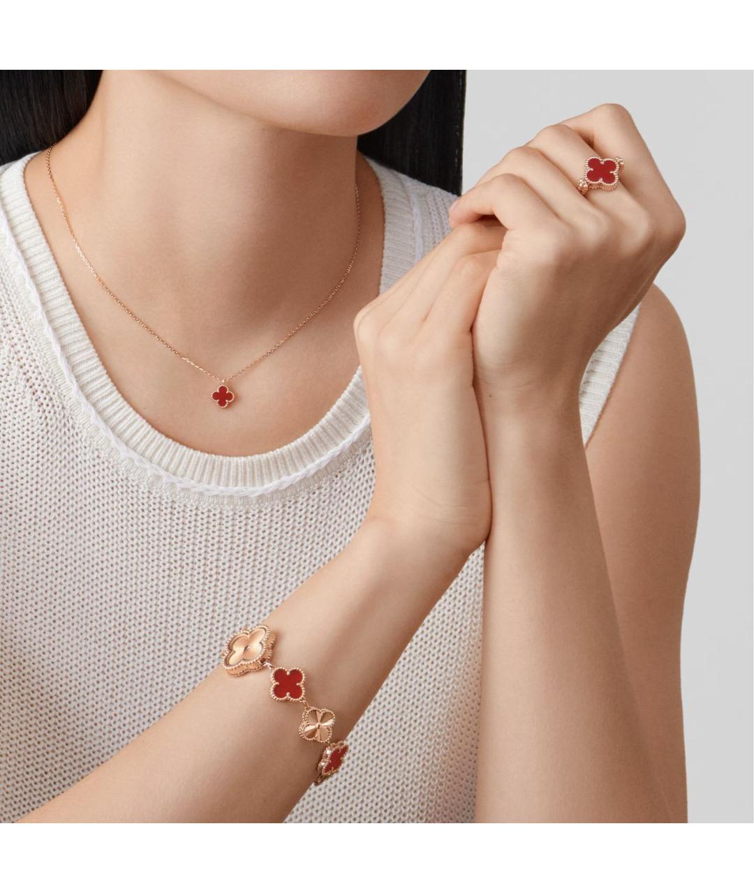 VAN CLEEF & ARPELS Бордовая подвеска из розового золота, фото 3