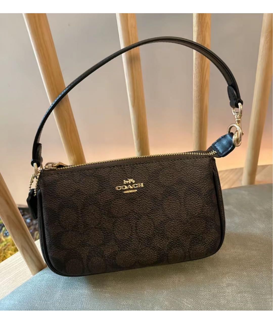 COACH Коричневая сумка через плечо из искусственной кожи, фото 3