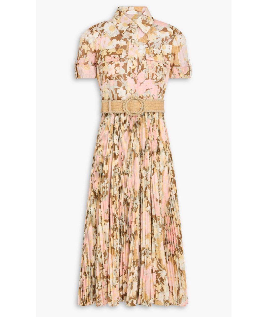 ZIMMERMANN Бежевое полиэстеровое коктейльное платье, фото 4