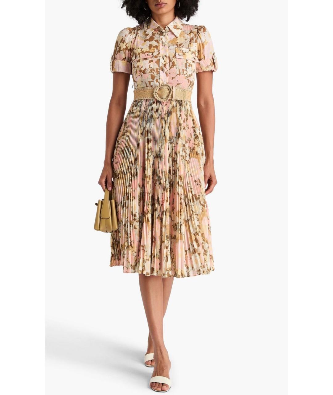 ZIMMERMANN Бежевое полиэстеровое коктейльное платье, фото 2