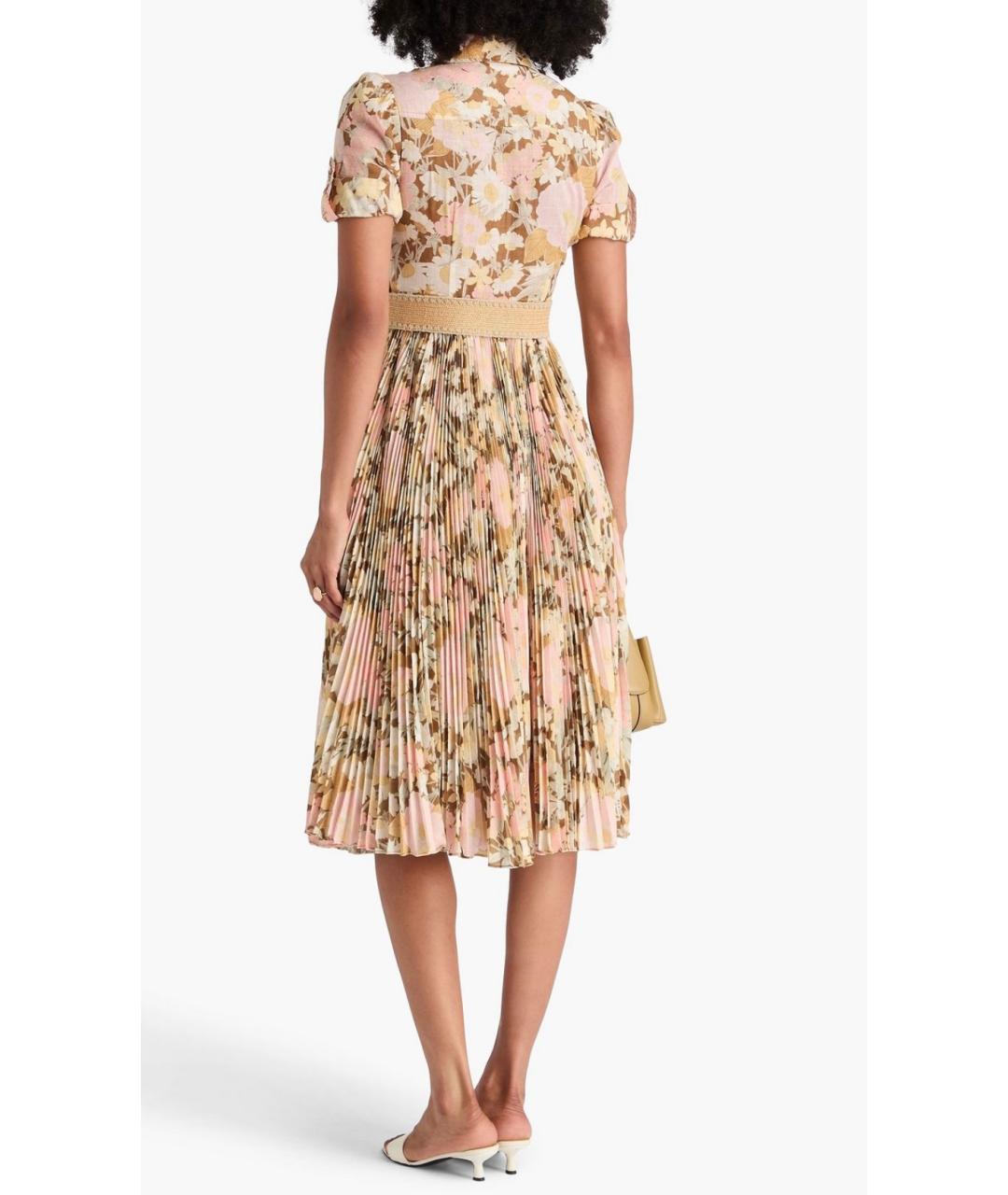 ZIMMERMANN Бежевое полиэстеровое коктейльное платье, фото 3