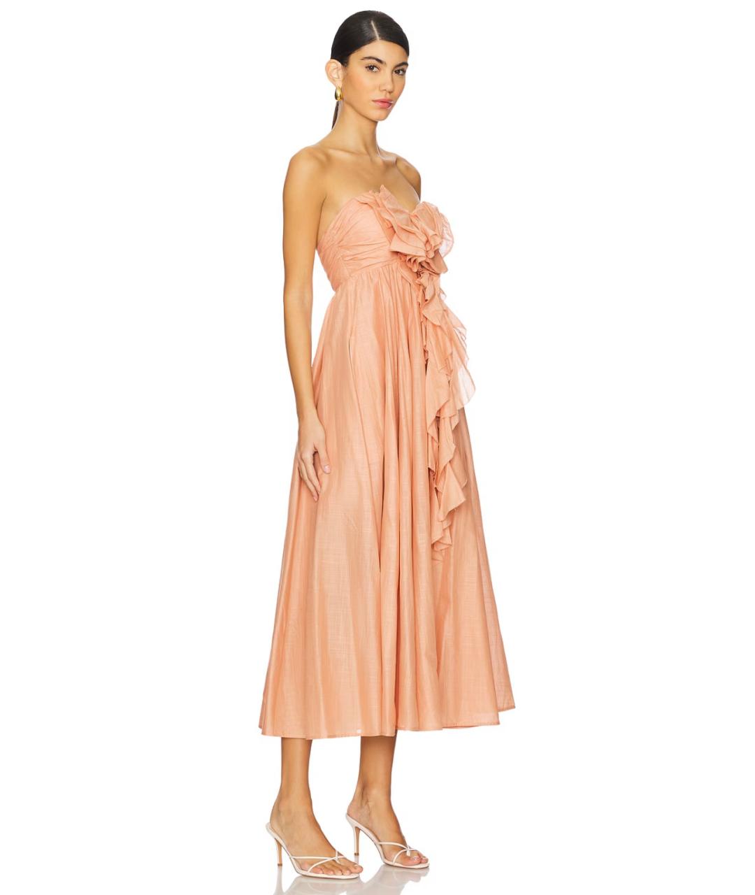 ZIMMERMANN Розовое хлопковое коктейльное платье, фото 3