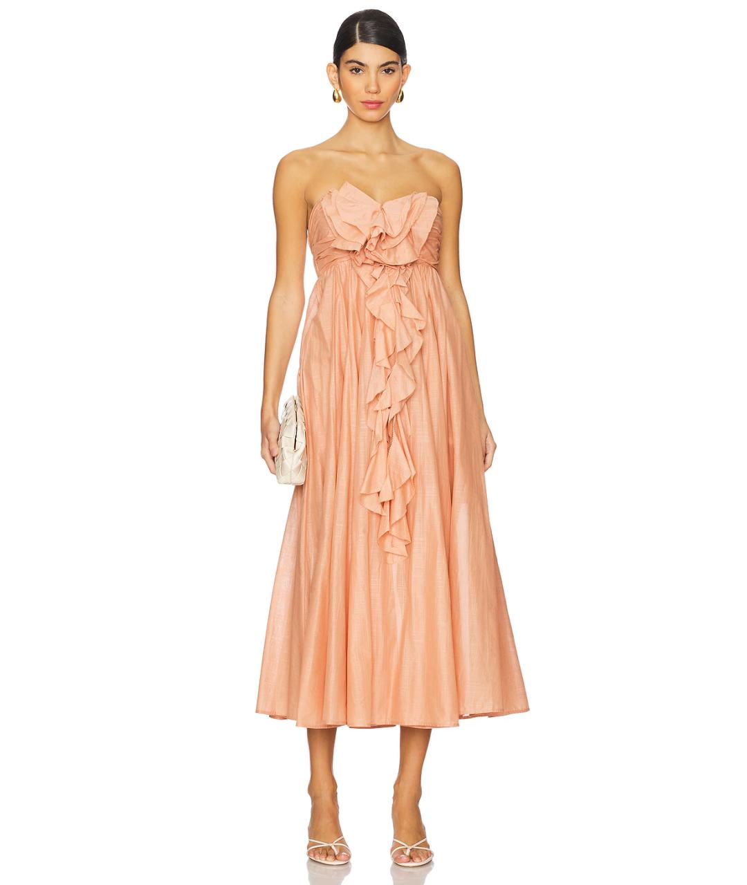 ZIMMERMANN Розовое хлопковое коктейльное платье, фото 2