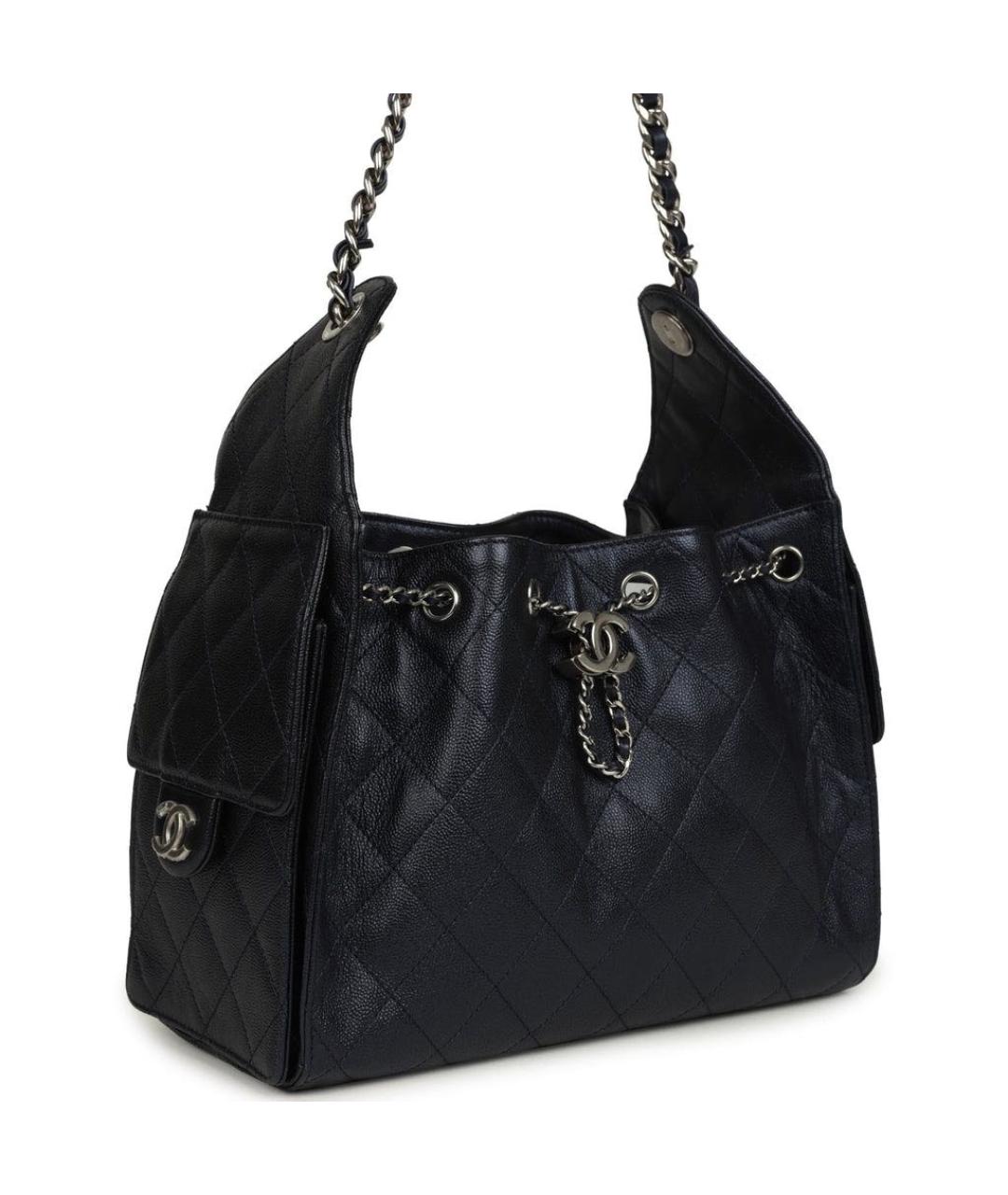 CHANEL Черная кожаная сумка через плечо, фото 2