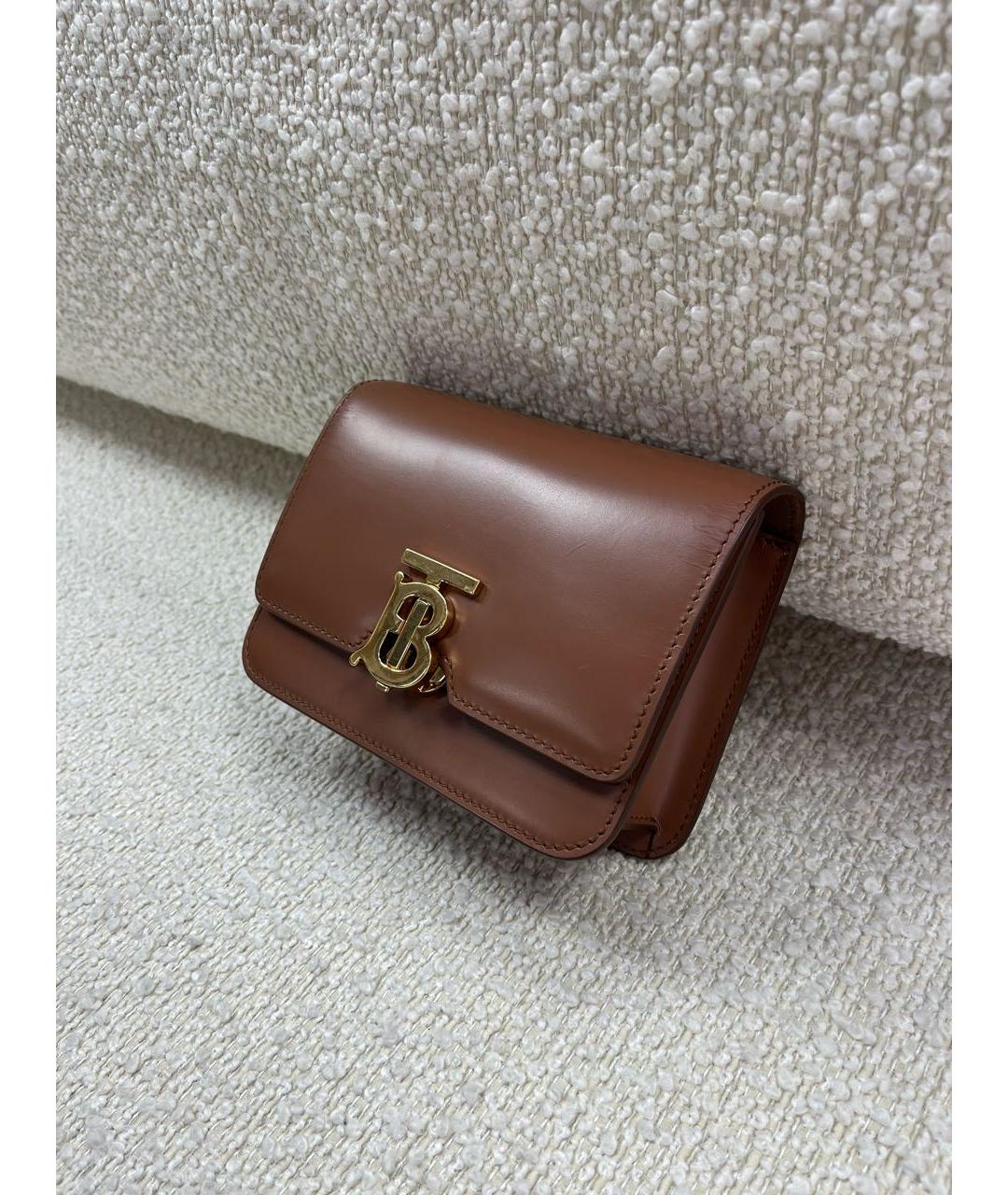 BURBERRY Коричневая кожаная поясная сумка, фото 7