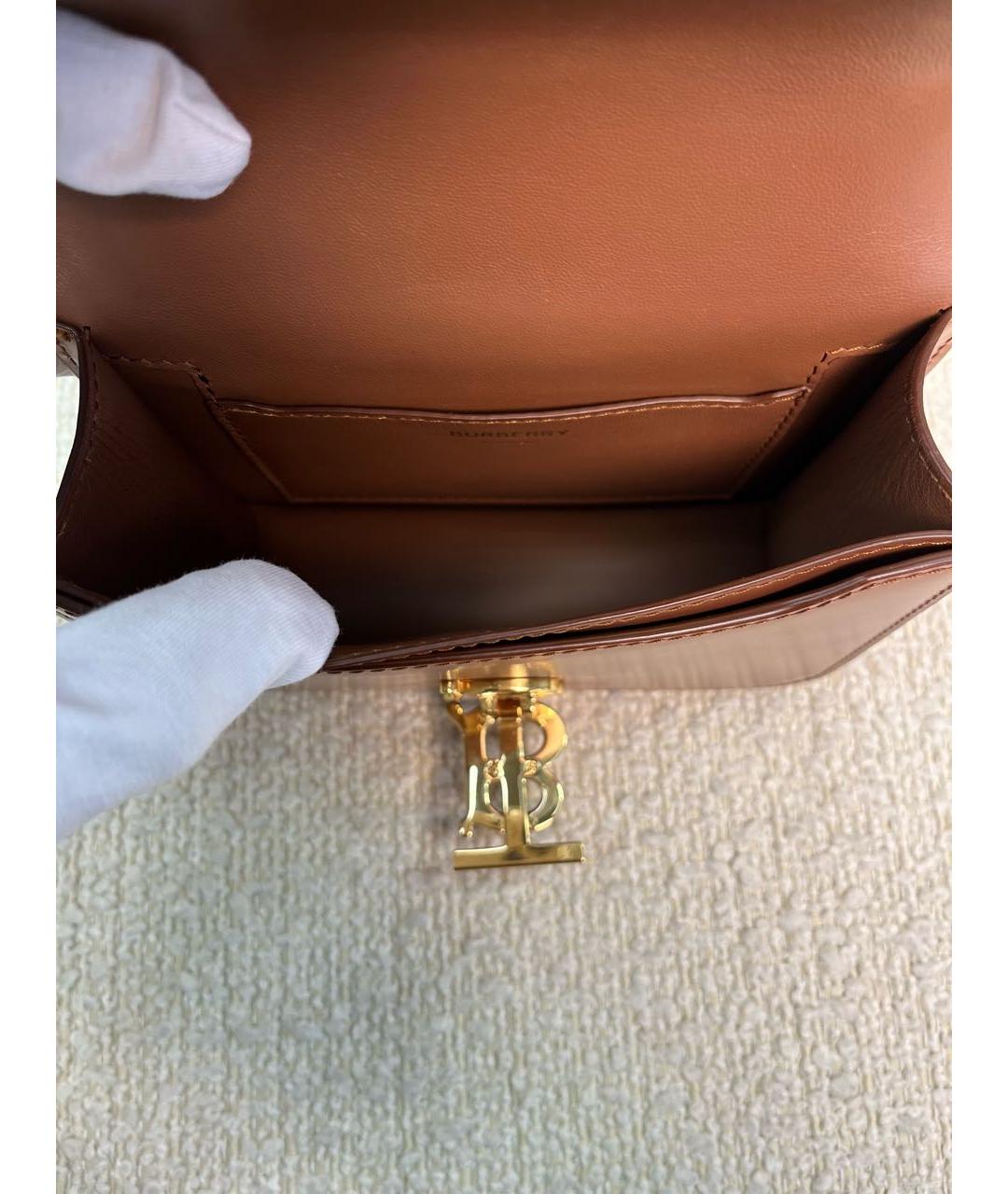 BURBERRY Коричневая кожаная поясная сумка, фото 5