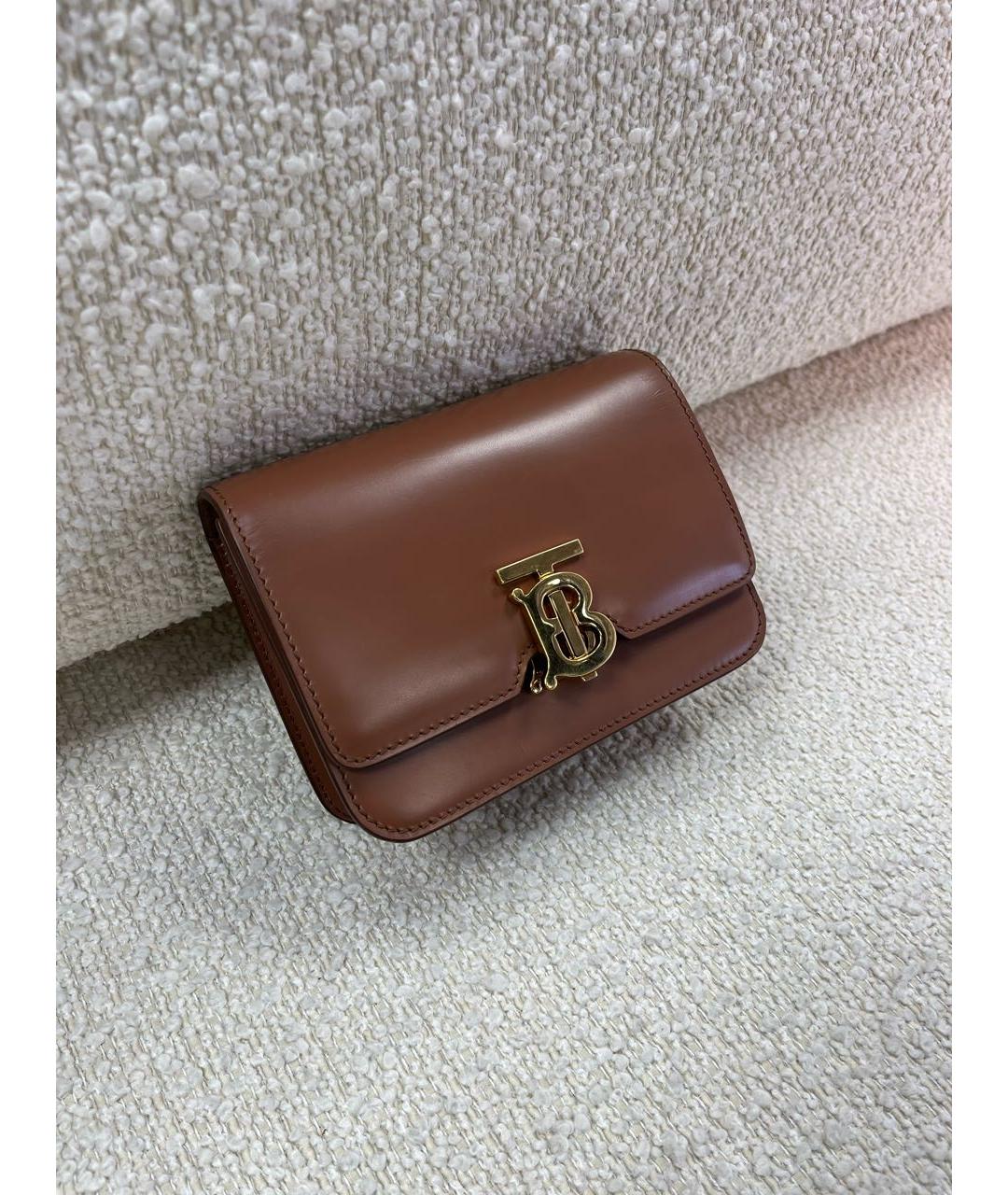 BURBERRY Коричневая кожаная поясная сумка, фото 2