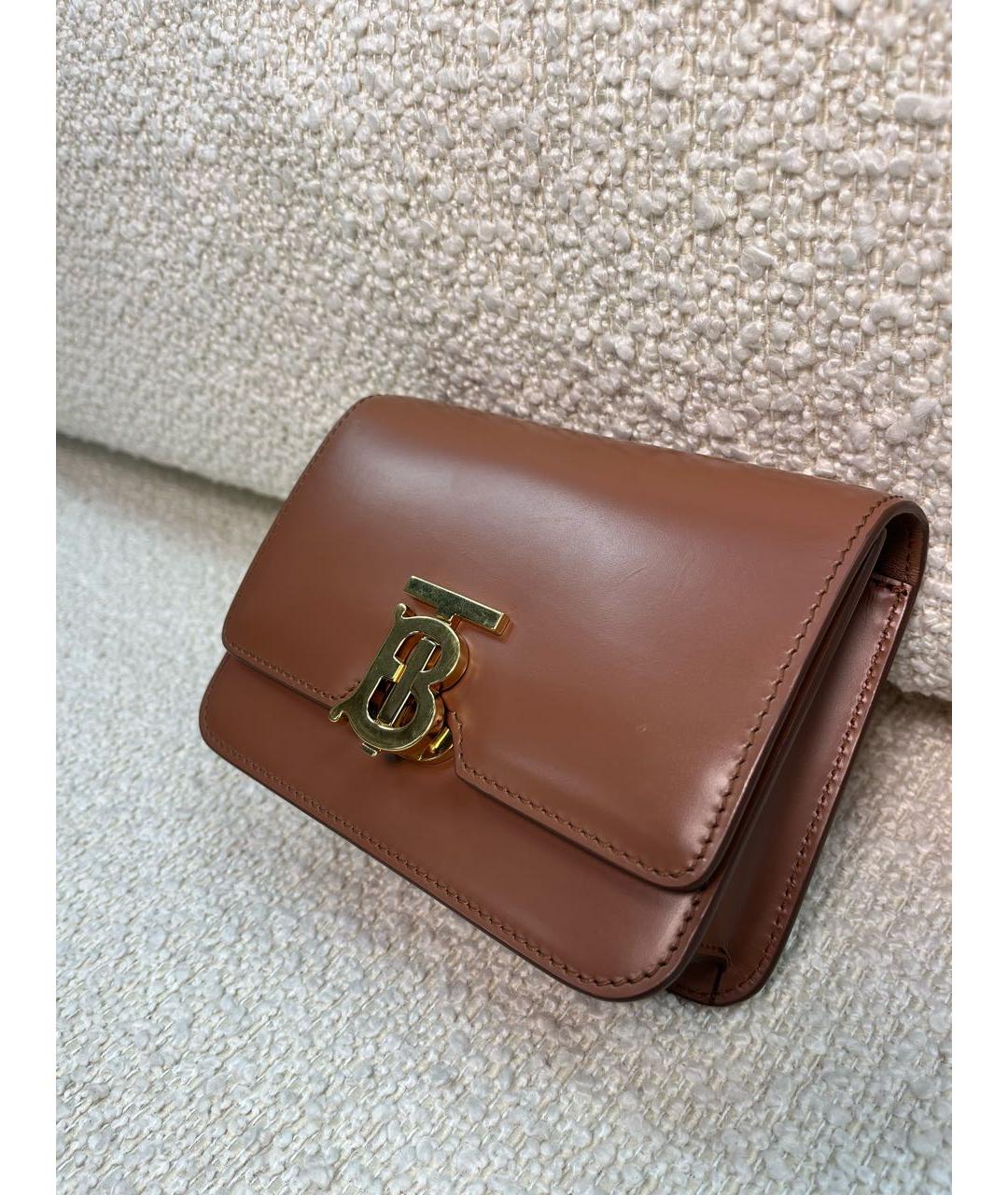 BURBERRY Коричневая кожаная поясная сумка, фото 3