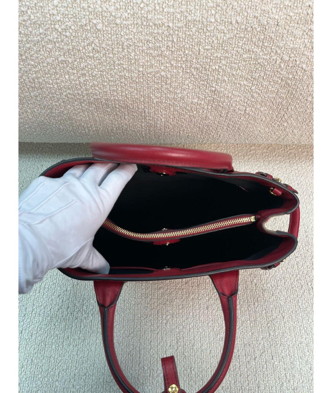 BURBERRY Бордовая кожаная сумка тоут, фото 4