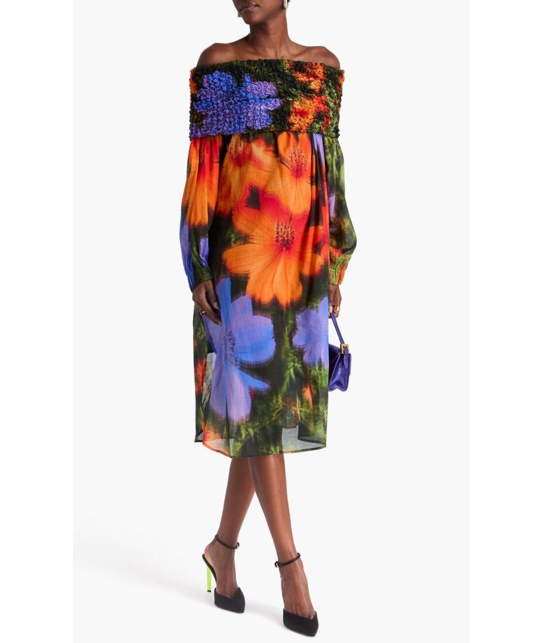 DRIES VAN NOTEN Мульти хлопковое коктейльное платье, фото 2